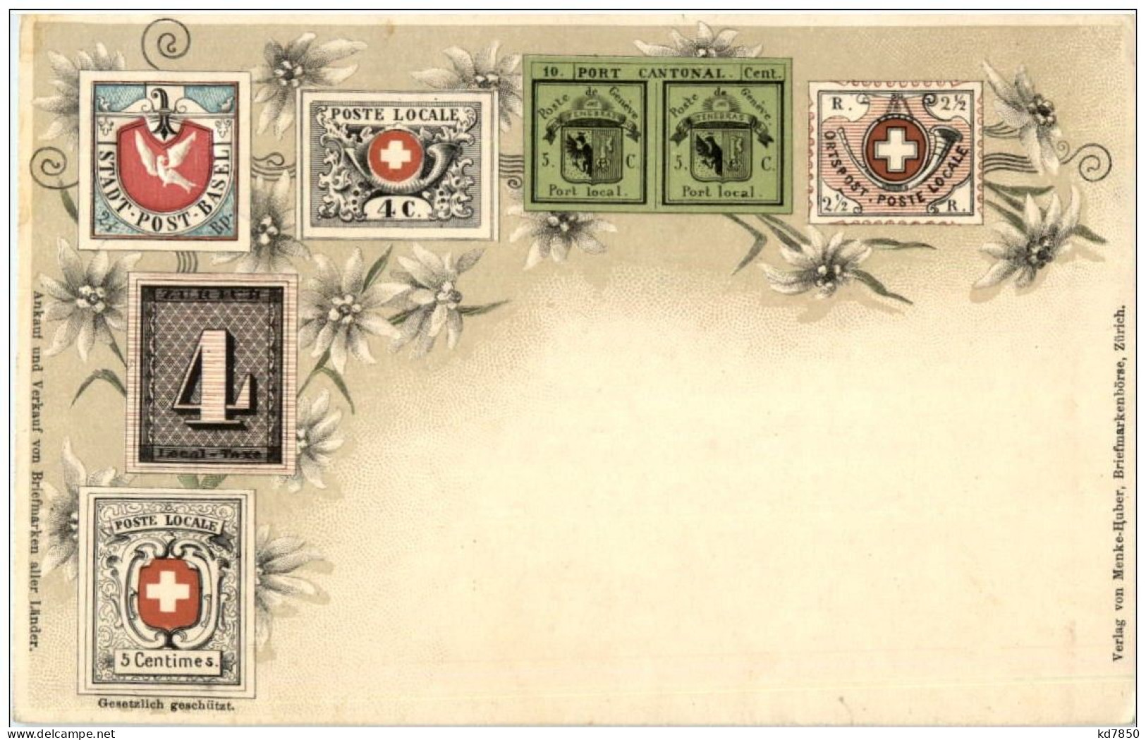 Briefmarken - Litho - Schweiz - Briefmarken (Abbildungen)