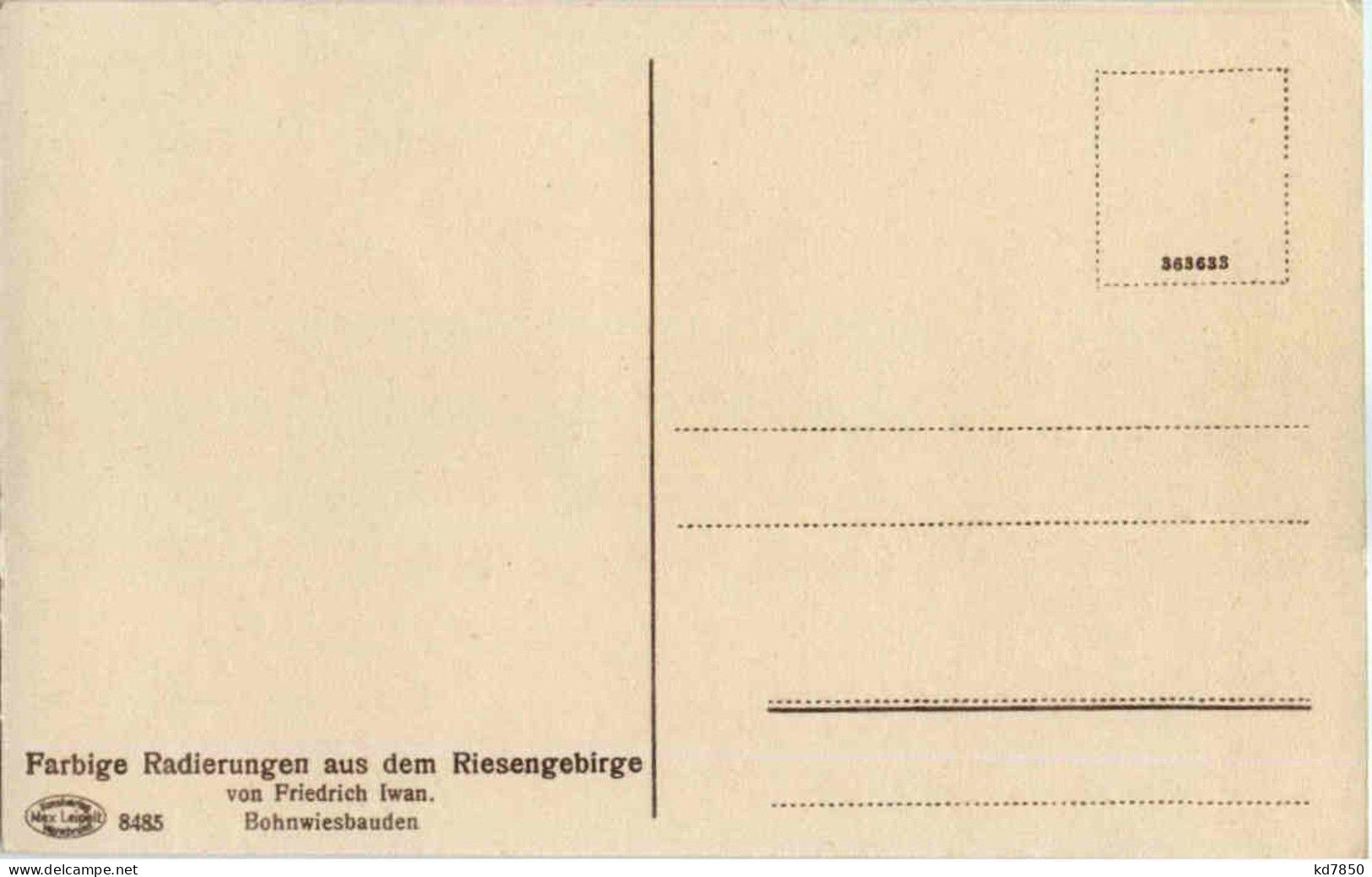 Bohnwiesbauden - Riesengebirge - Künstlerkarte Friedrich Iwan - Tchéquie