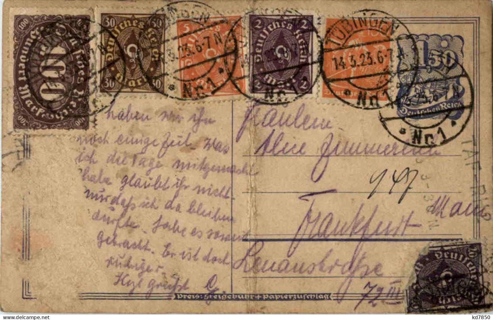 Postkarte 1923 - Lettres & Documents