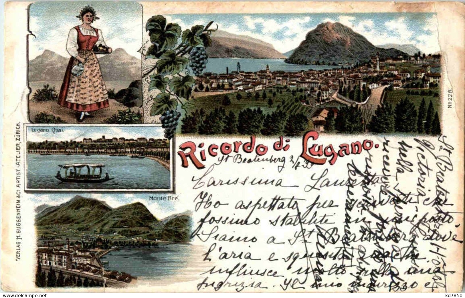 Ricordo Di Lugano - Litho - Lugano