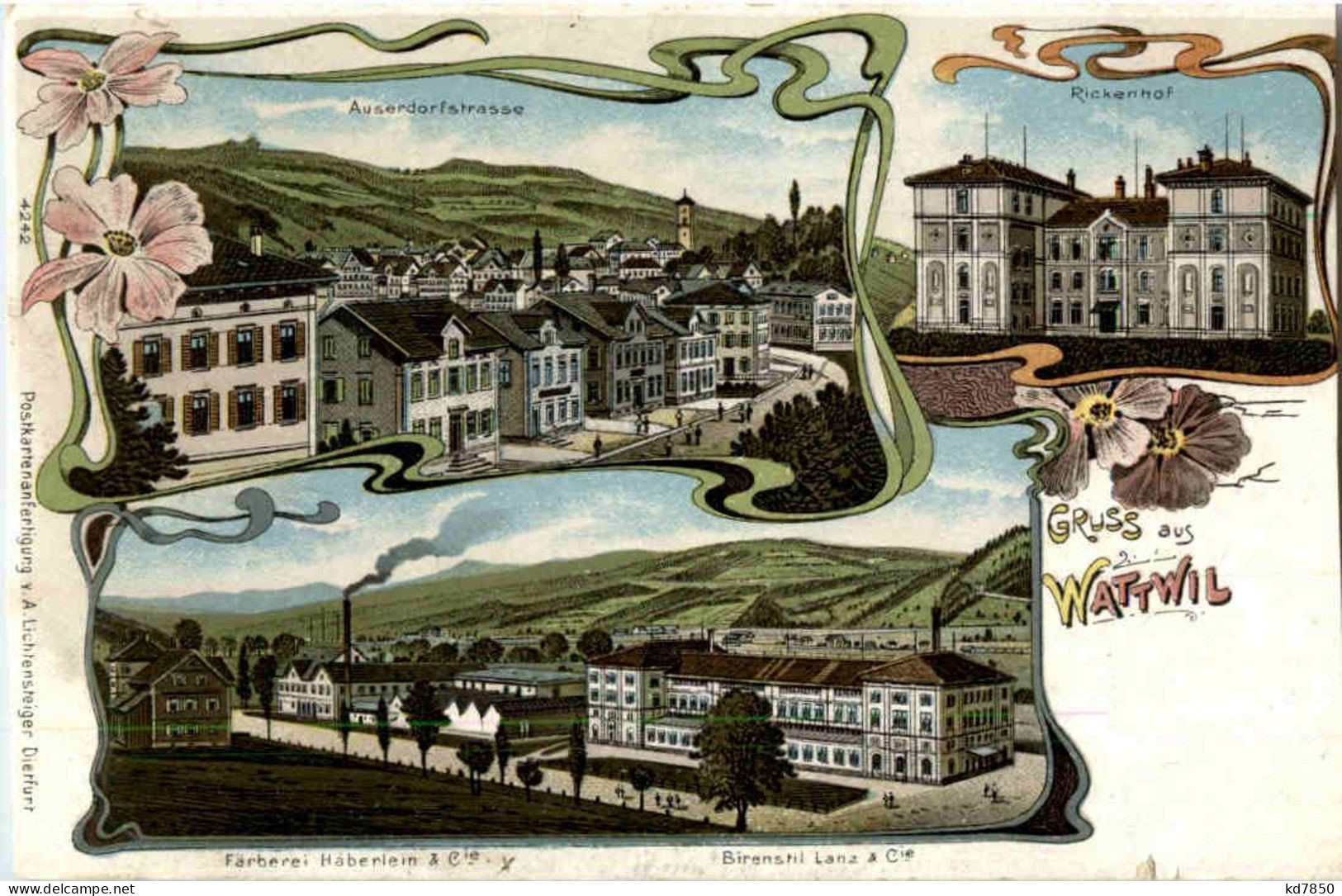 Gruss Aus Wattwil - Litho - Wattwil