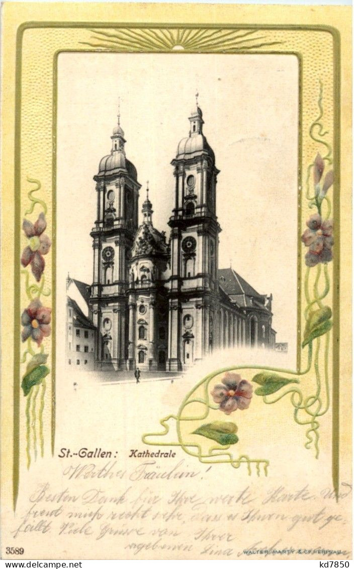 St. Gallen - Kathedrale - Prägekarte - Sankt Gallen