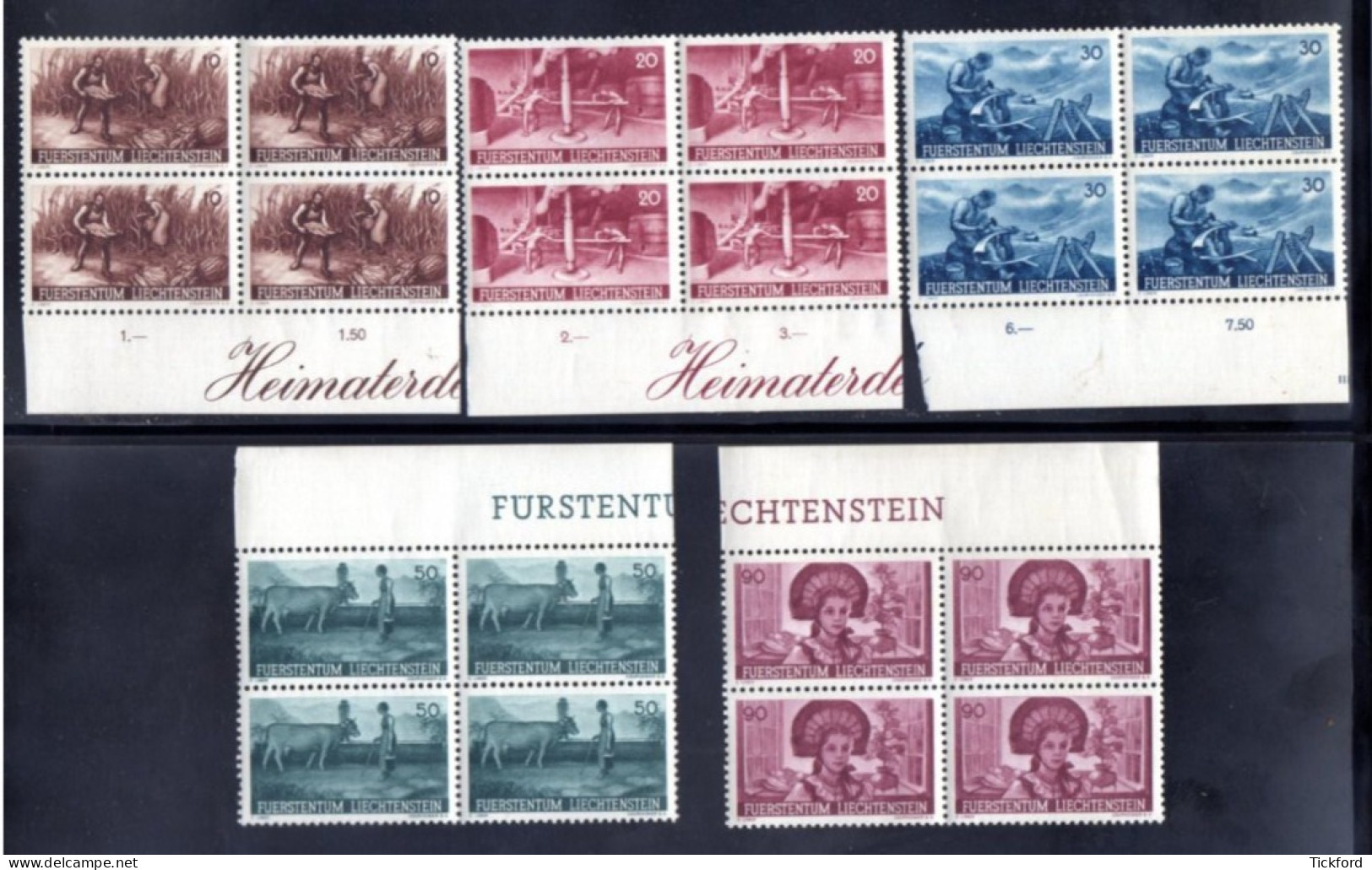 LIECHTENSTEIN 1941 - Yvert N° 167/171 - NEUFS ** LUXE / MNH - Timbres De Propagande Pour L'agriculture, TB - Unused Stamps