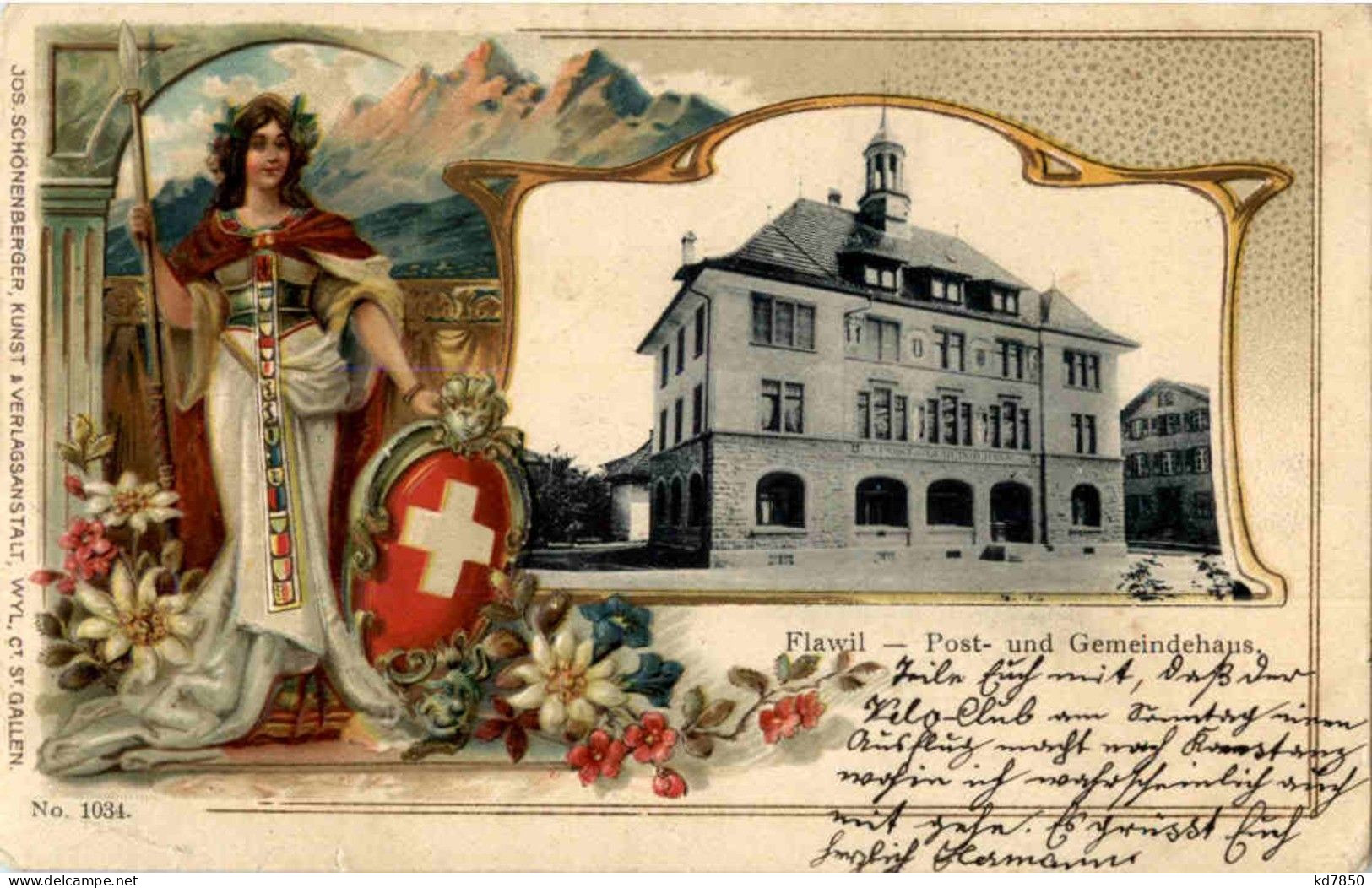Flawil - Post Und Gemeindehaus - Litho - Flawil