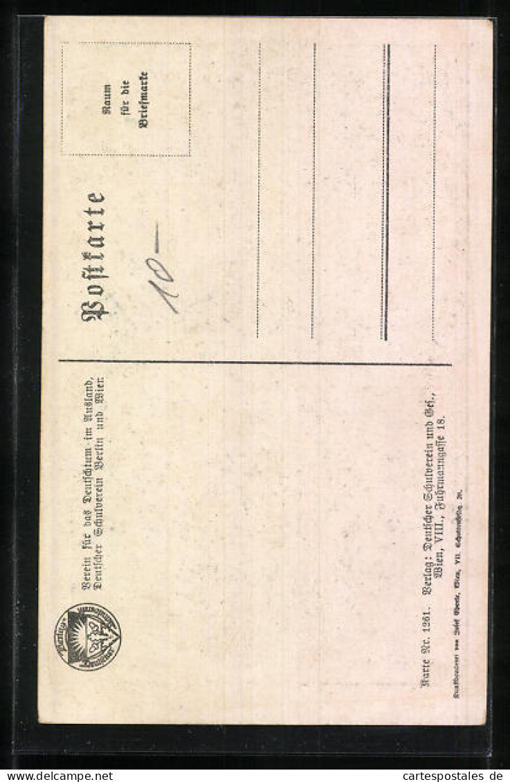 AK Deutscher Schulverein Nr. 1261: St. Floriant Hilf!, Liebespaar Küsst Sich, Engel Und Herzen  - Weltkrieg 1914-18
