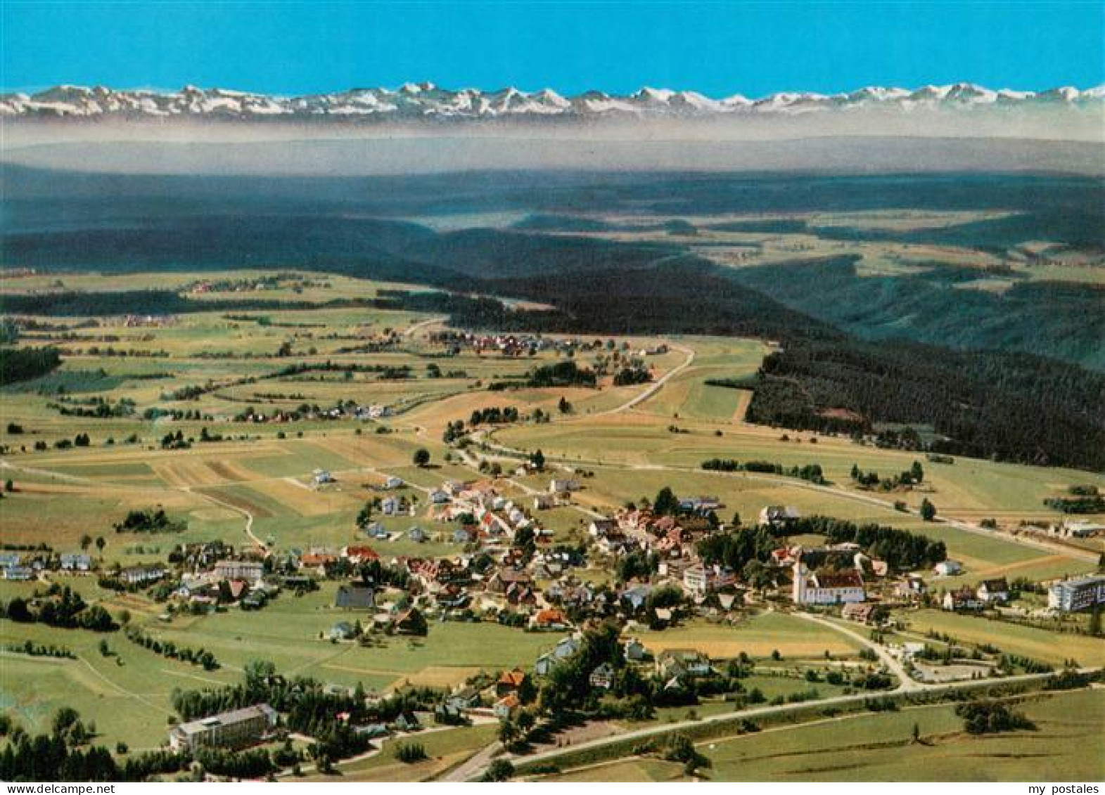 73901043 Hoechenschwand Fliegeraufnahme Mit Schweizer Alpenkette Hoechenschwand - Höchenschwand