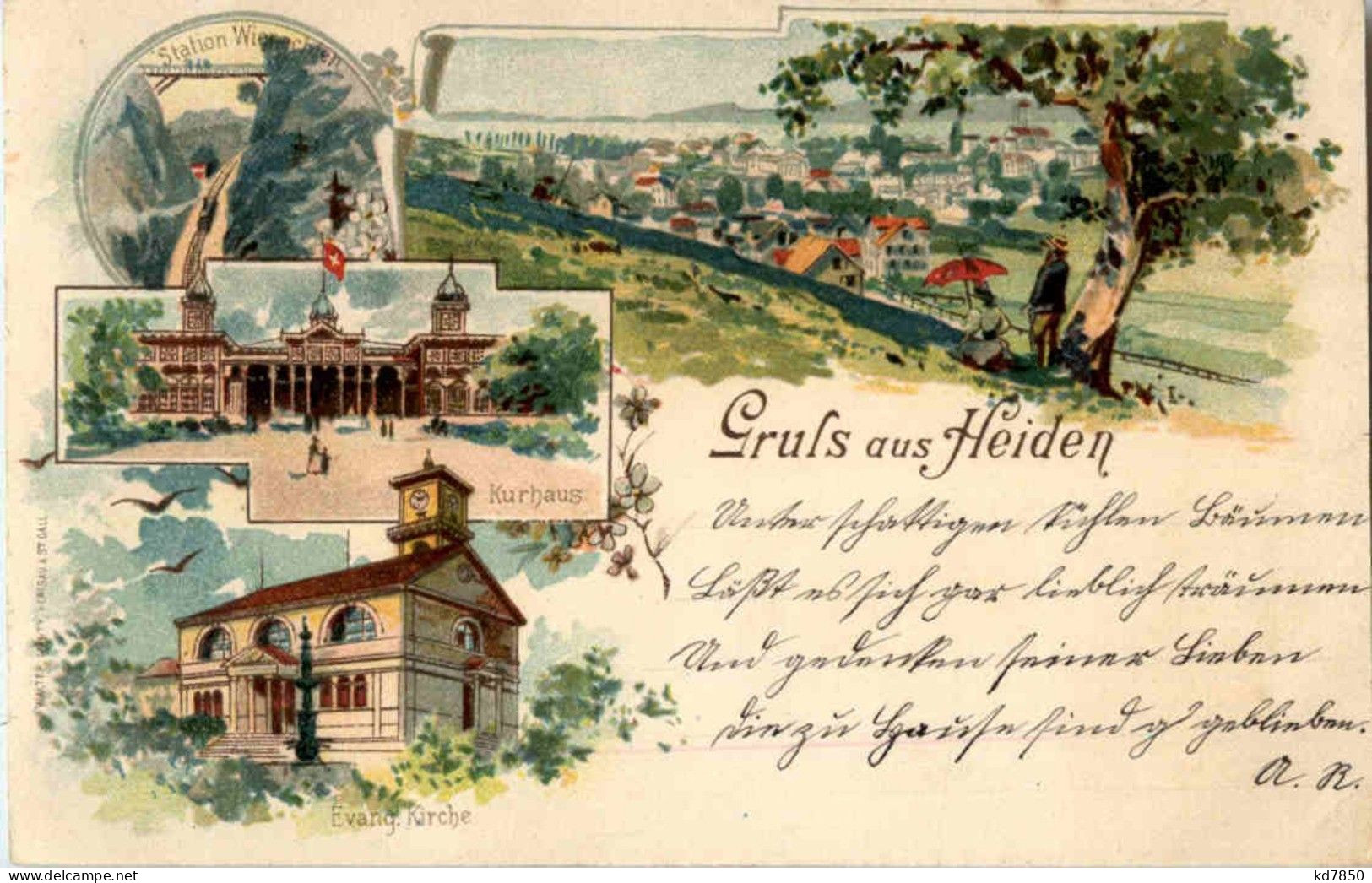 Gruss Aus Heiden - Litho - Heiden