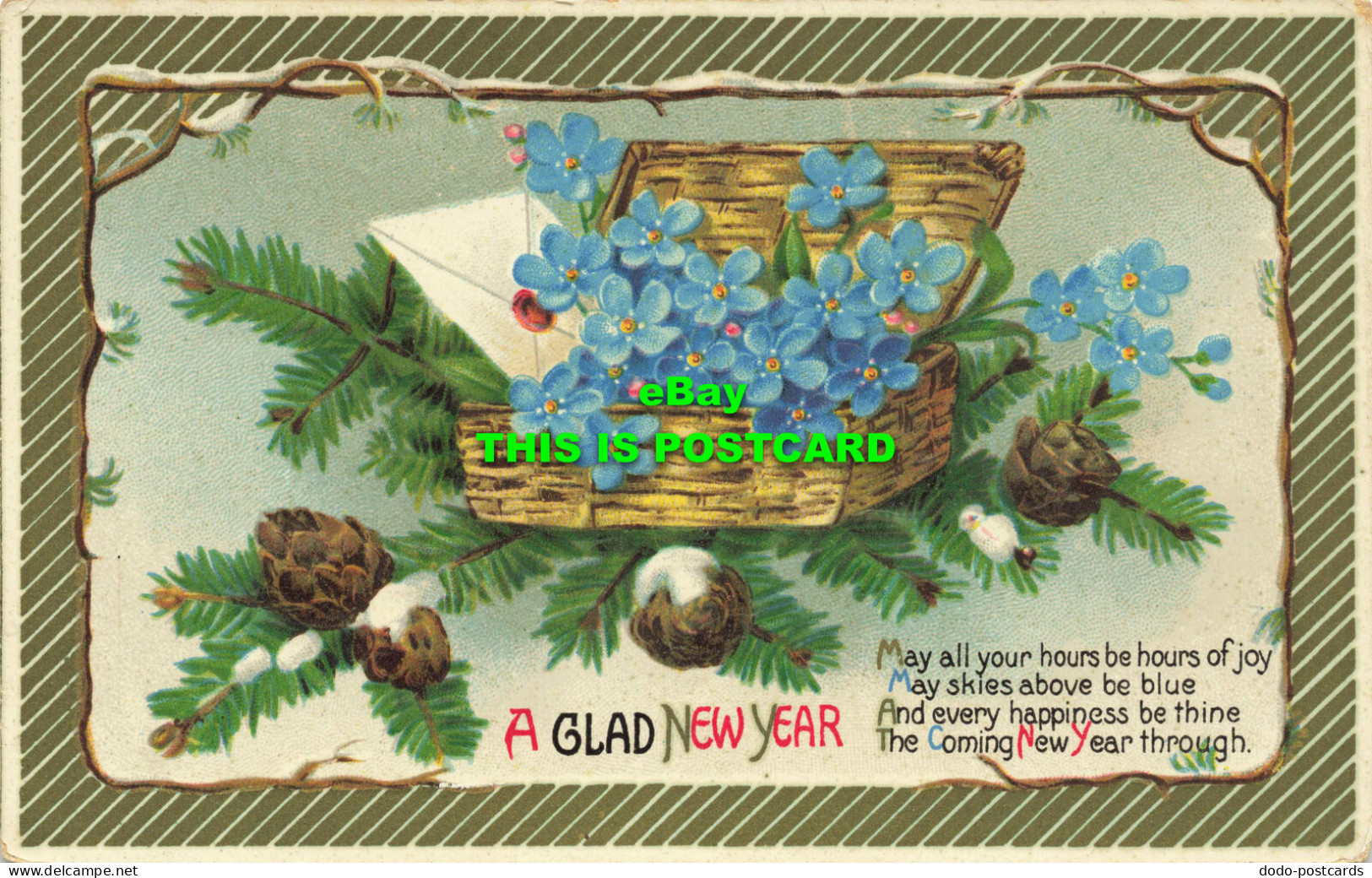 R566104 A Glad New Year. May All Your Hours Be Hours Of Joy. Series 2770. Greeti - World