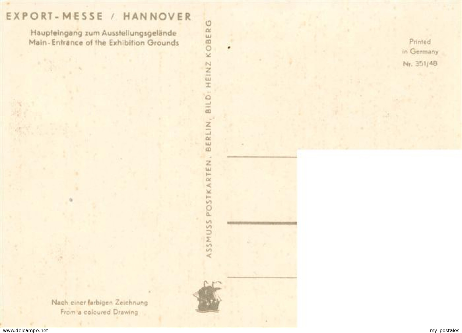 73901018 Hannover Export-Messe Haupteingang Zum Ausstellungsgelaende Zeichnung H - Hannover