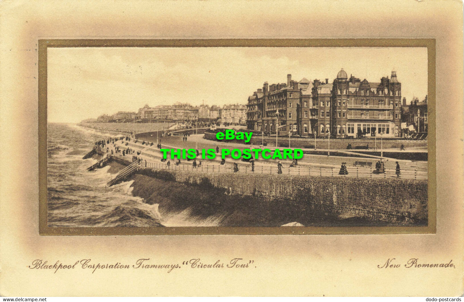 R567202 Blackpool Corporation Tramways. Circular Tour. New Promenade. Tuck. Gold - World