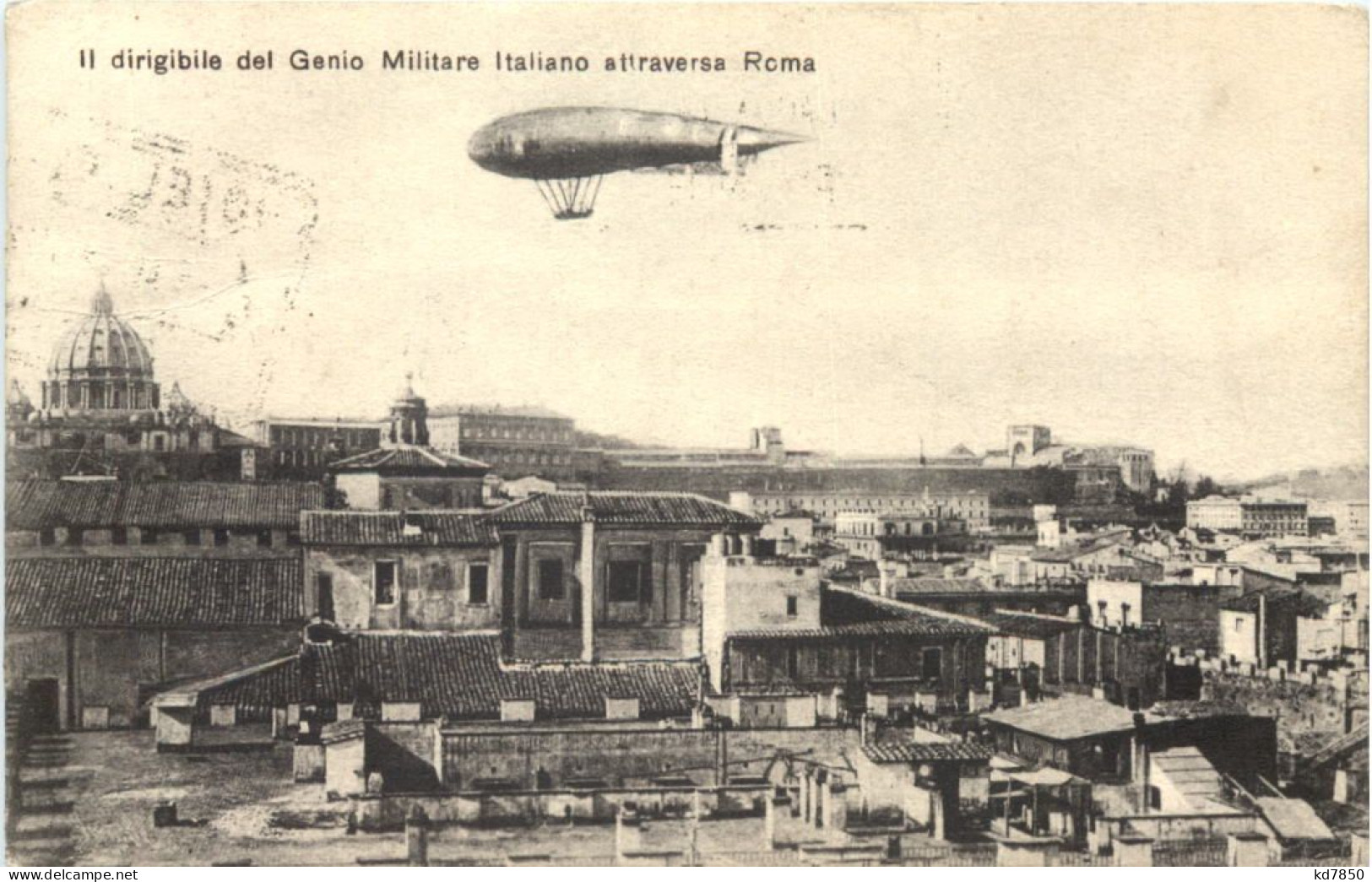 Il Dirigibile Del Genio Militare Italiano Attraversa Roma - Other & Unclassified