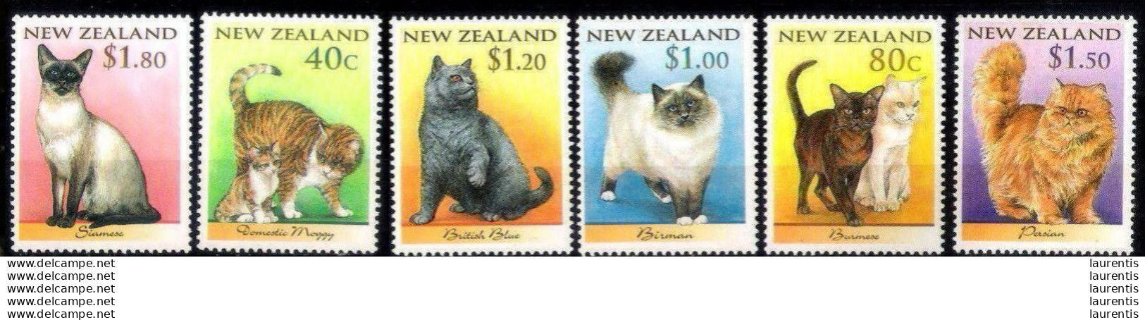 222  Chats - Cats - New Zealand Yv 1592 à 97 MNH - 2,85 - Hauskatzen