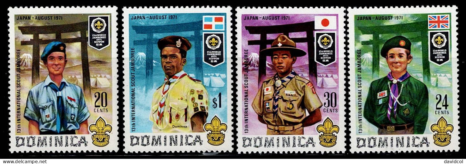 DOM-02- DOMINICA - 1971 - MNH -SCOUTS- WORLD SCOUT JAMBOREE JAPAN - Dominica (...-1978)
