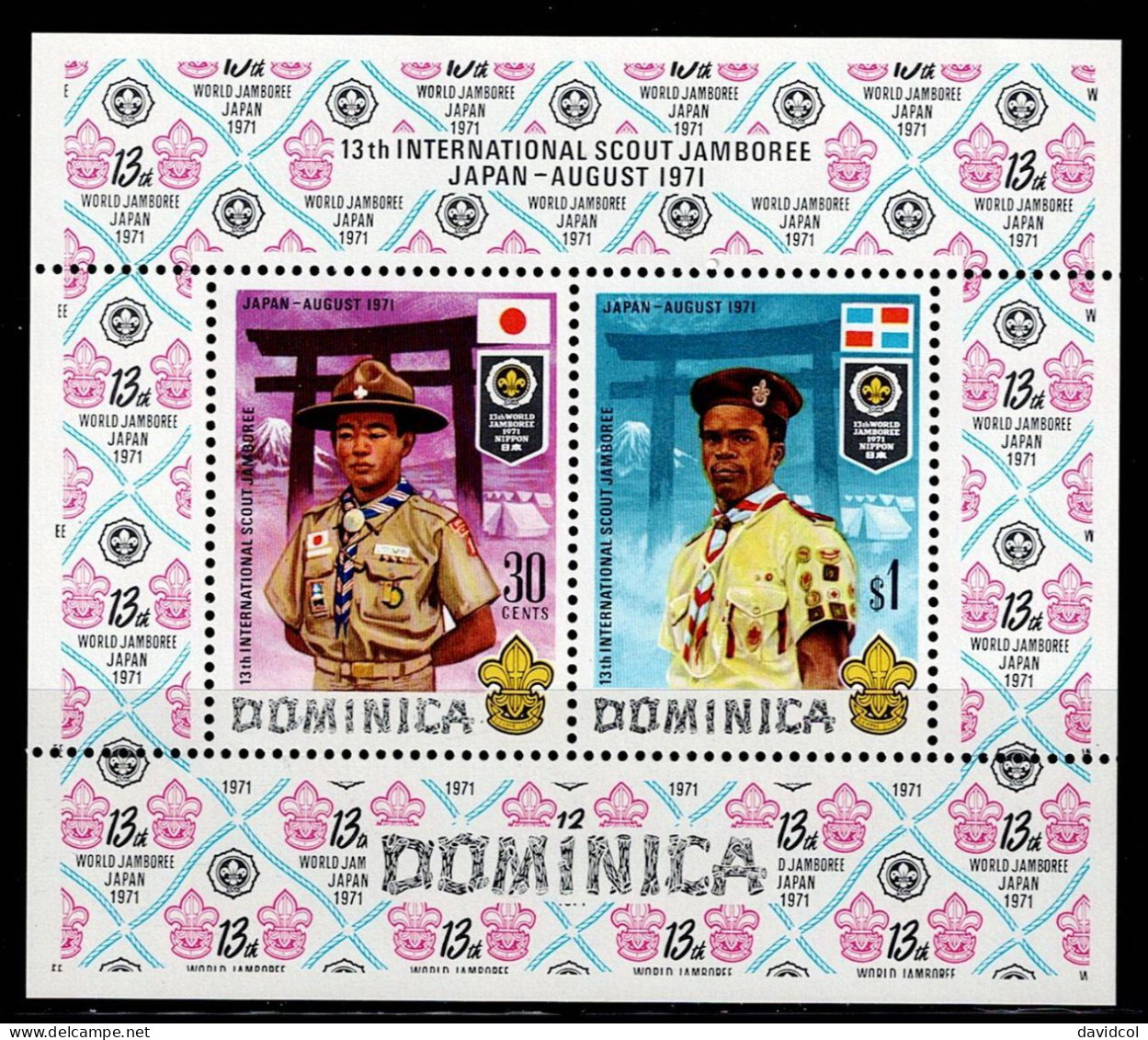 DOM-03- DOMINICA - 1971 - MNH -SCOUTS- WORLD SCOUT JAMBOREE JAPAN - Dominica (...-1978)
