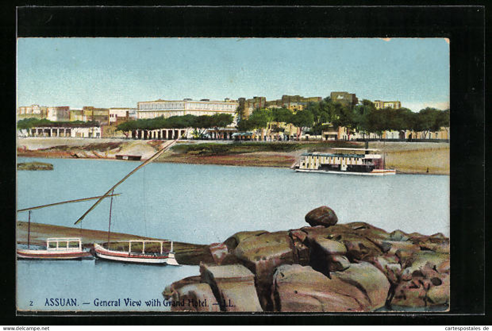 CPA Assuan, General View With Grand Hotel  - Autres & Non Classés