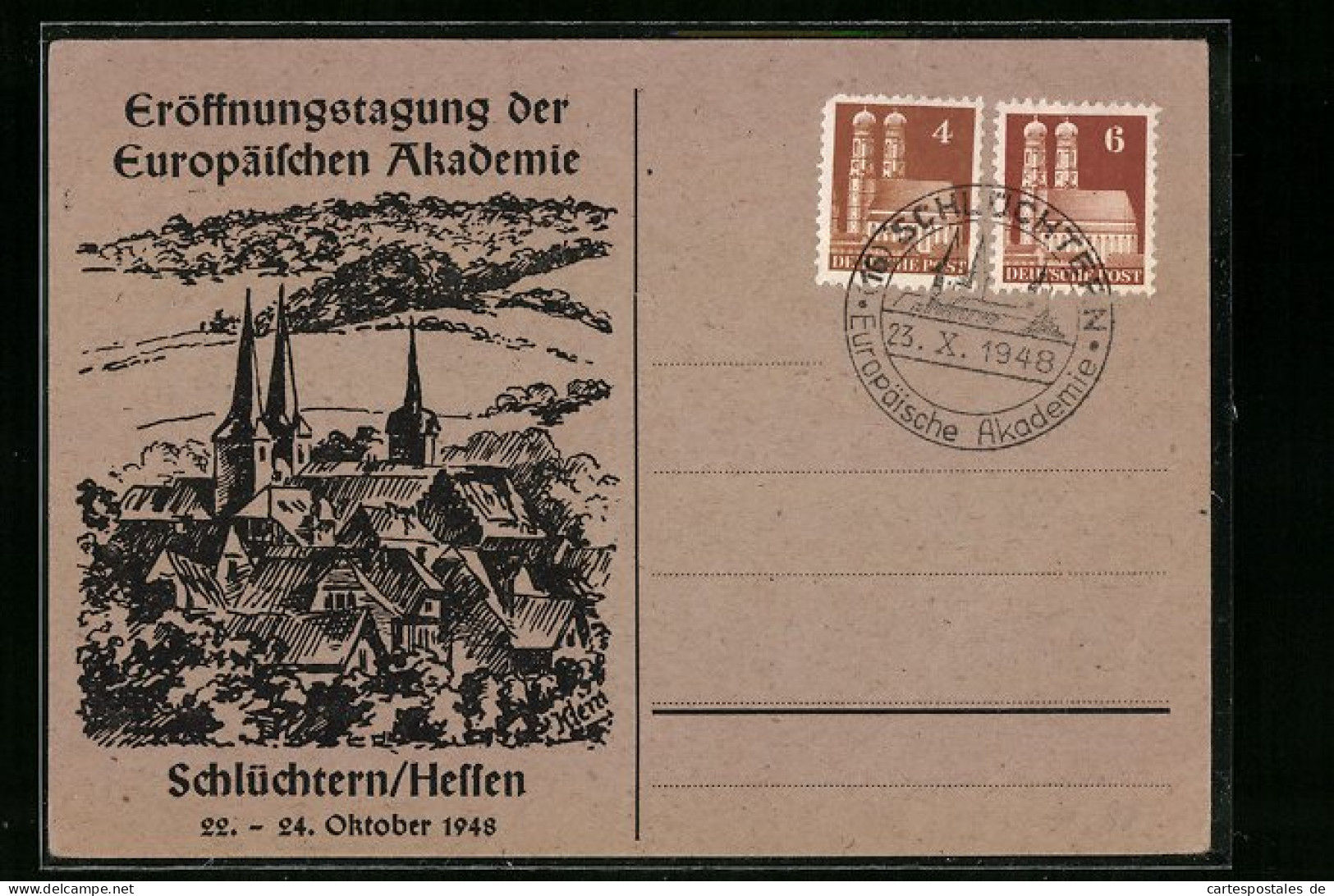 AK Schlüchtern /Hessen, Eröffnungstagung Der Europäischen Akademie 22.-24.10.1948  - Schlüchtern
