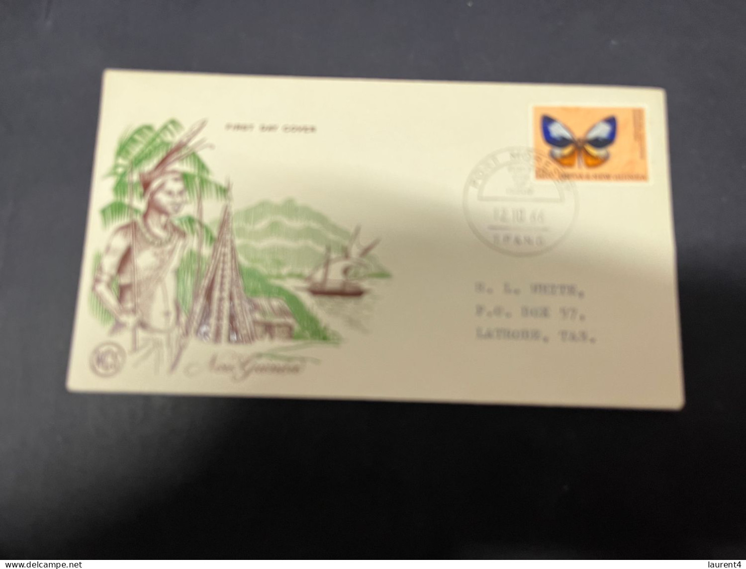 1-5-2024 (3 Z 34) Papua New Guinea FDC (with Butterfly Stamp) 1966 - Papoea-Nieuw-Guinea