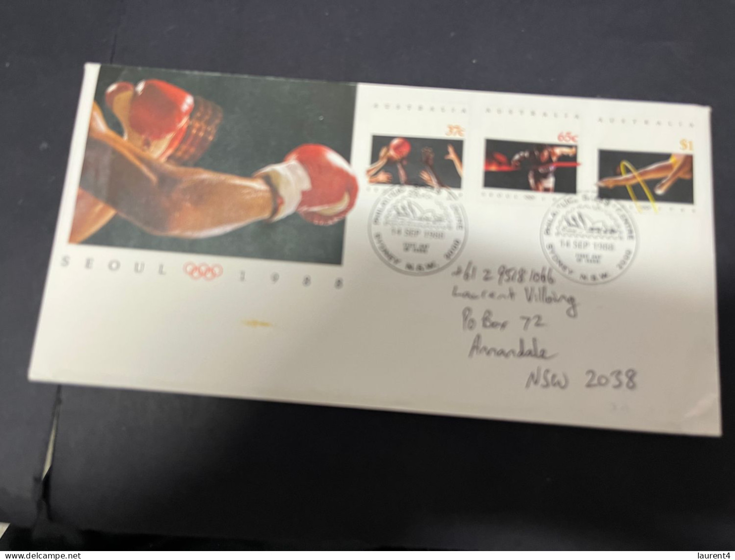 1-5-2024 (3 Z 34) Australia (posted Letter) Seoul 1988 Olympic FDC (illegally Used As Postage In 2024) - Lettres & Documents