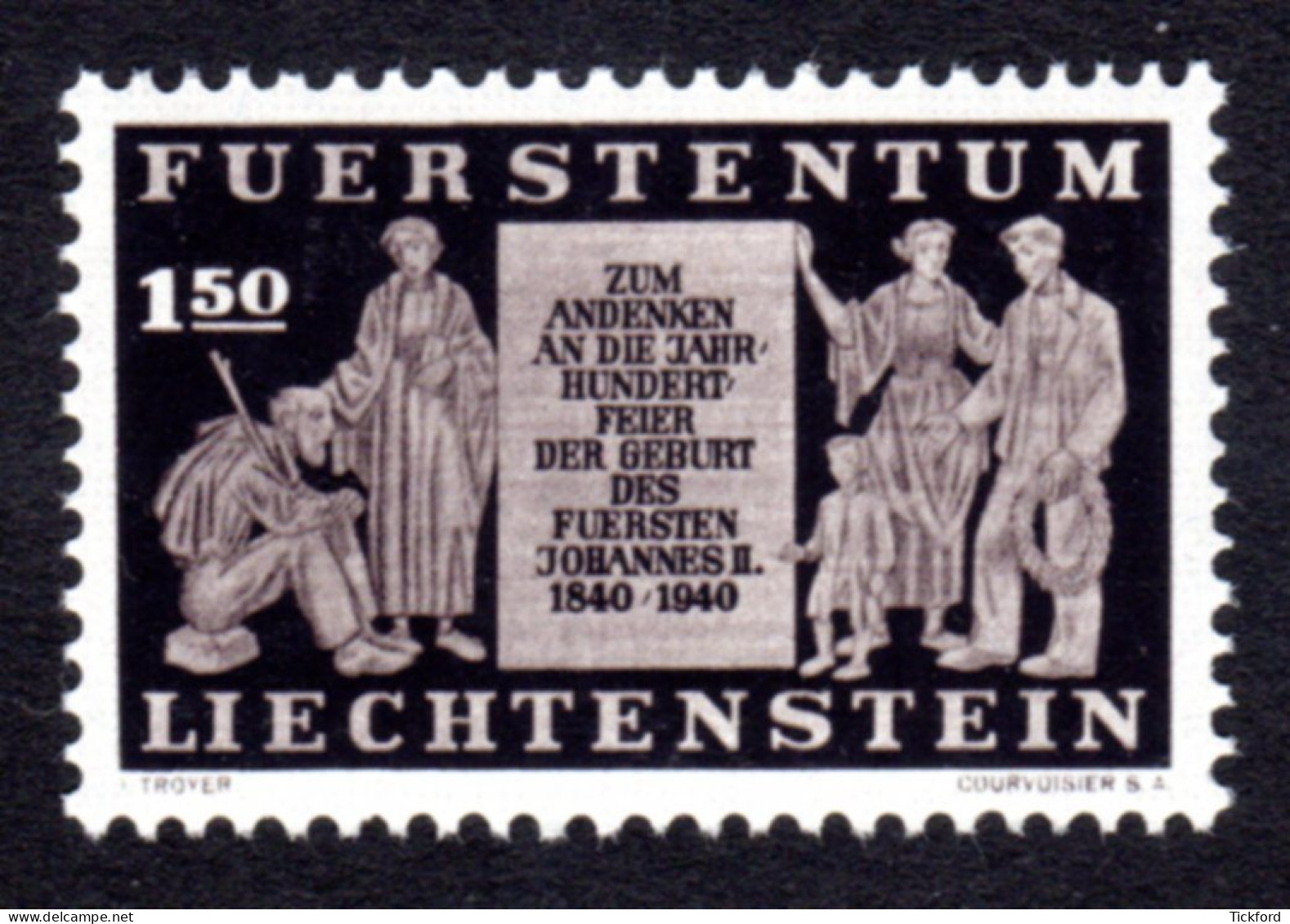 LIECHTENSTEIN 1940 - Yvert N° 165 - NEUF ** LUXE / MNH - Pierre Du Souvenir, TB - Unused Stamps