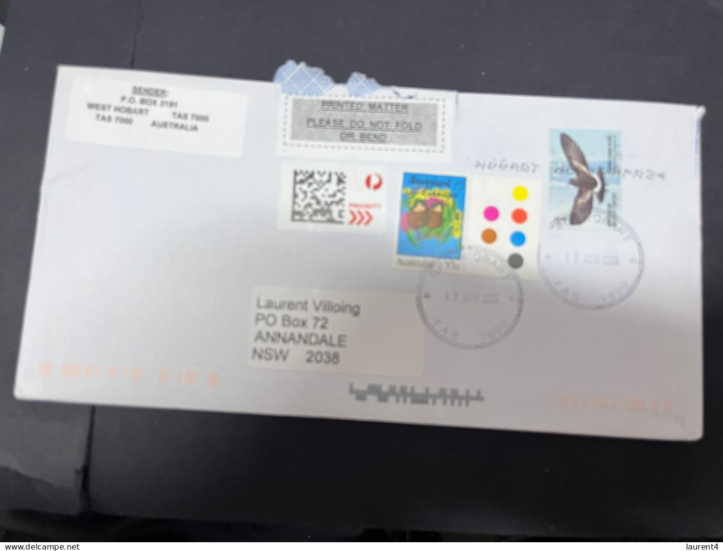 1-5-2024 (3 Z 34) Australia (posted Letter) 2024 - AAT Petrel Bird + Additional Postage $ Express Label - Brieven En Documenten