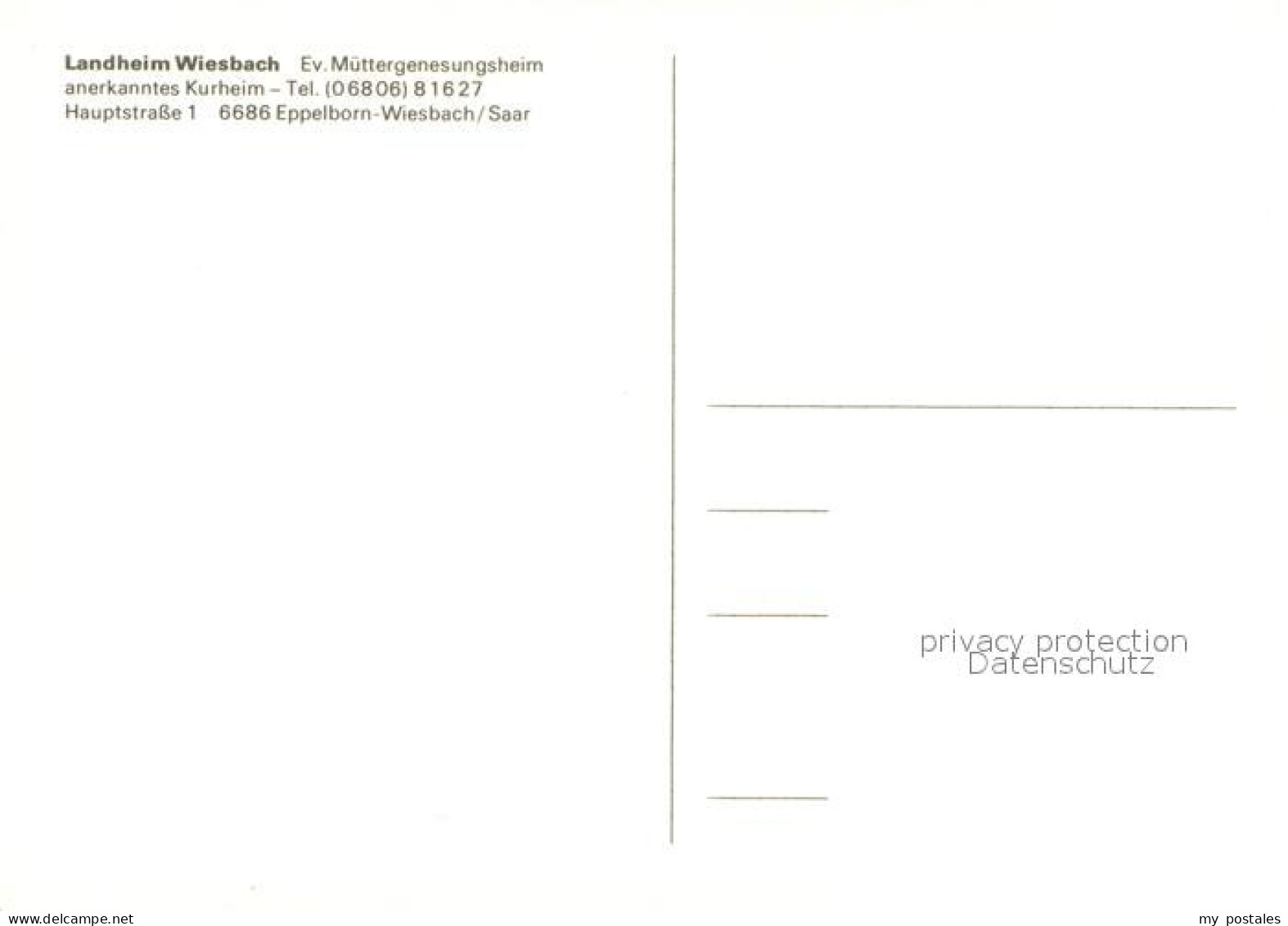 73663195 Wiesbach Saarland Landheim Wiesbach Muettergenesungsheim Kurheim Fliege - Other & Unclassified