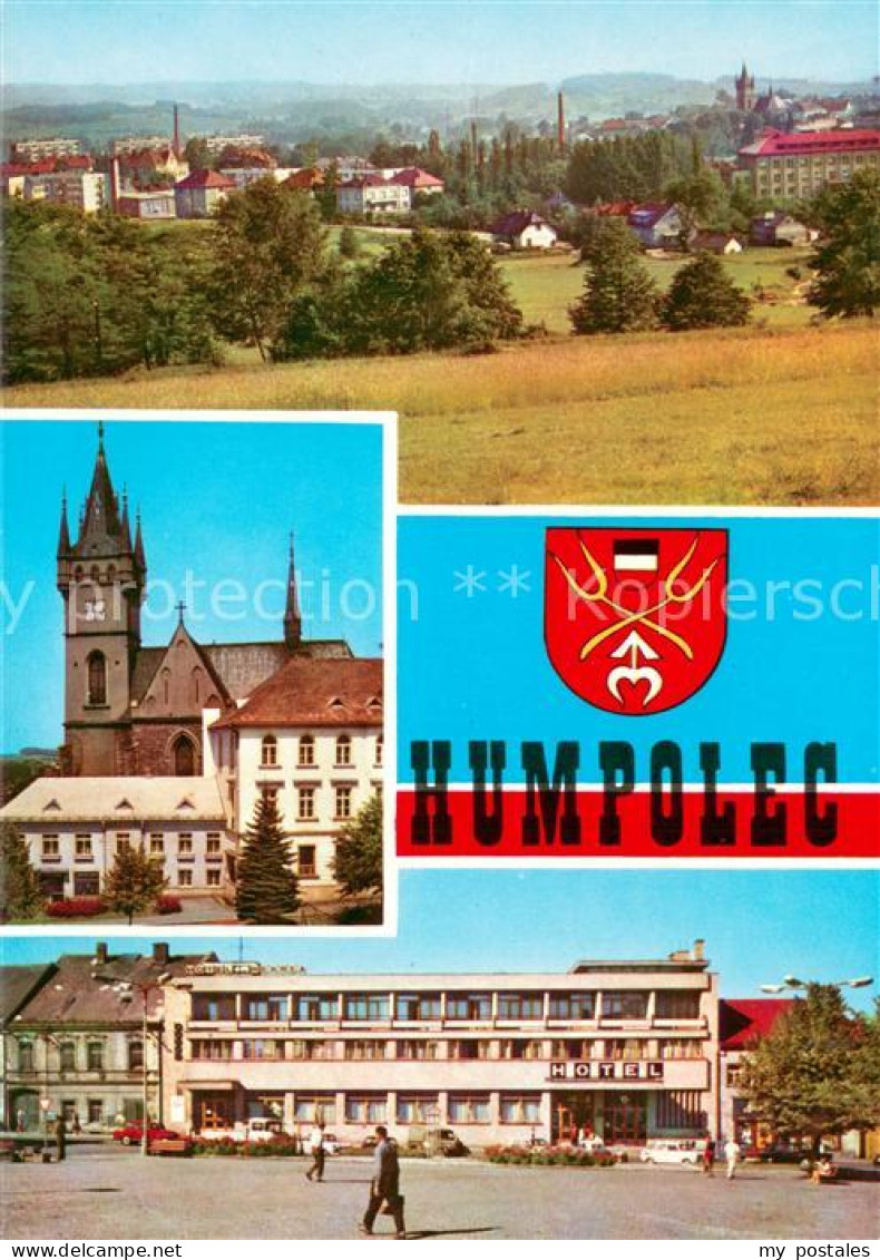 73663174 Humpolec Stadtpanorama Kirche Hotel Wappen Humpolec - Tchéquie