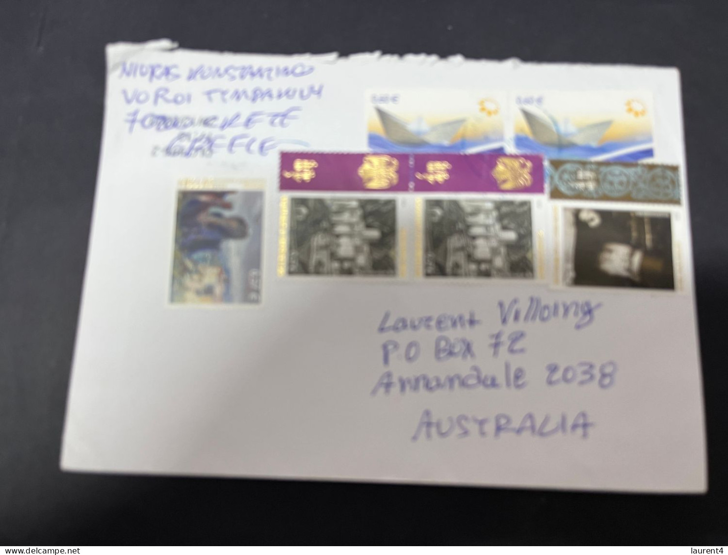 1-5-2024 (3 Z 34) Letter Posted From Greece To Australia In 2024 (1 Cover) With Multiple Stamps - Briefe U. Dokumente