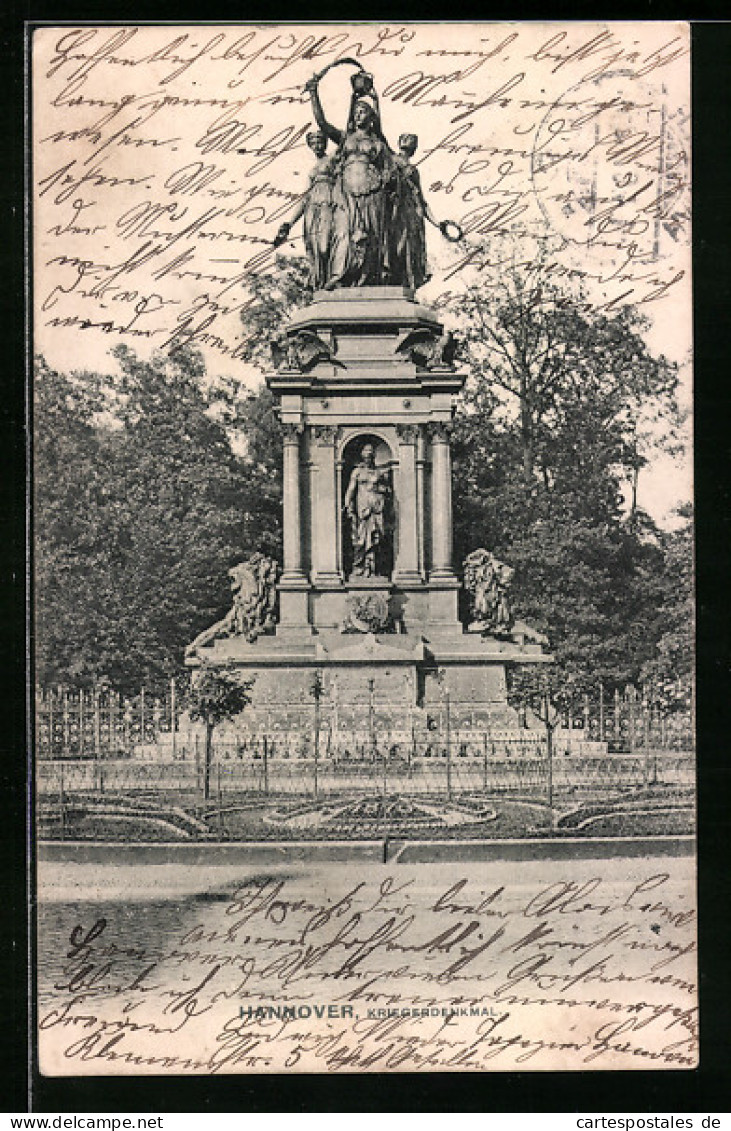 AK Hannover, Am Kriegerdenkmal  - Hannover
