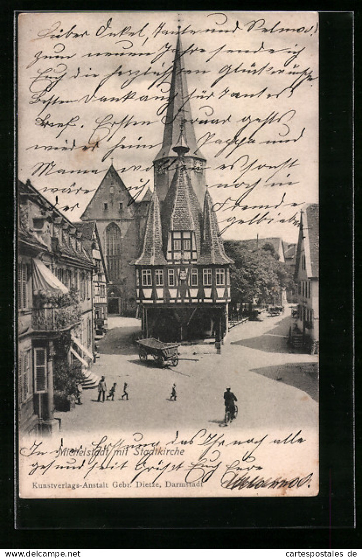 AK Michelstadt, Strassenpartie An Der Stadtkirche  - Michelstadt