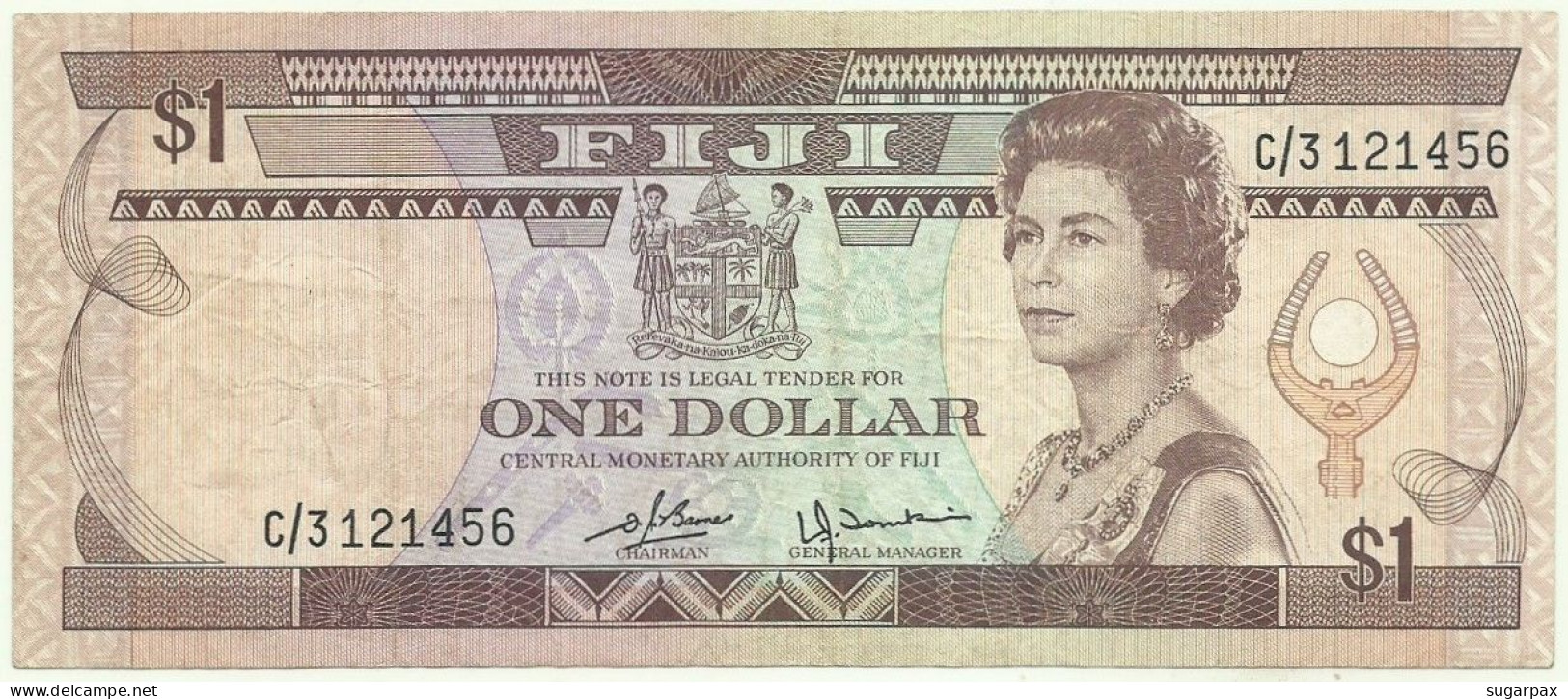Fiji - 1 Dollar - ND ( 1980 ) - Pick: 76 - Serie C/3 - Fiji