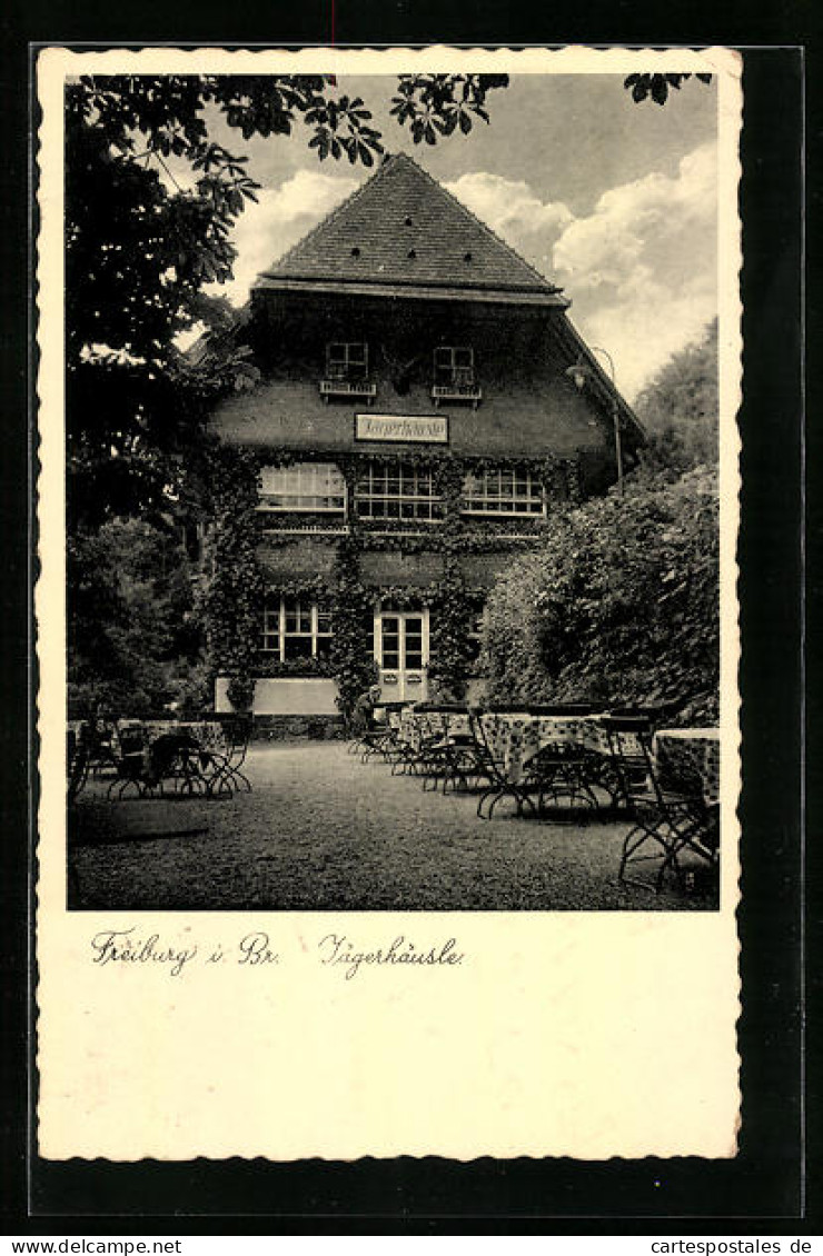 AK Freiburg I. Br., Gasthaus Jägerhäusle Mit Garten  - Freiburg I. Br.