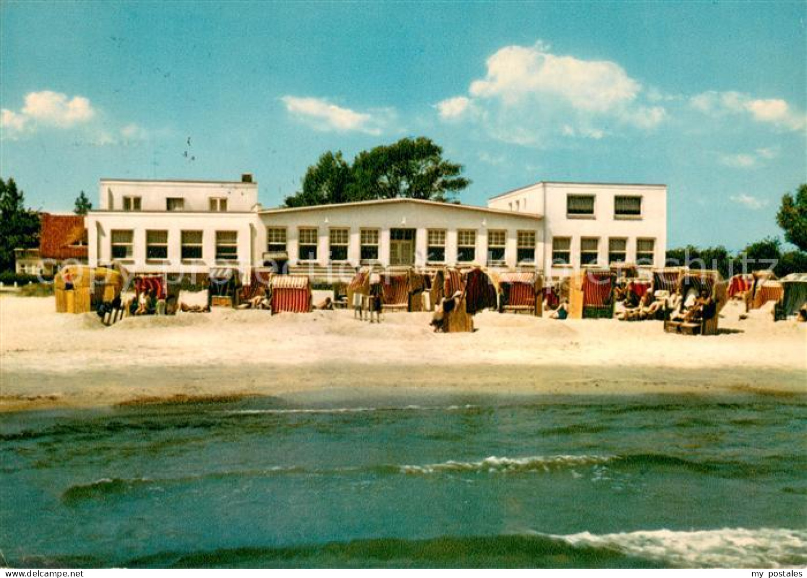 73662595 Haffkrug Ostseebad Hotel Restaurant Cafe Strandhalle Strand Ansicht Vom - Scharbeutz