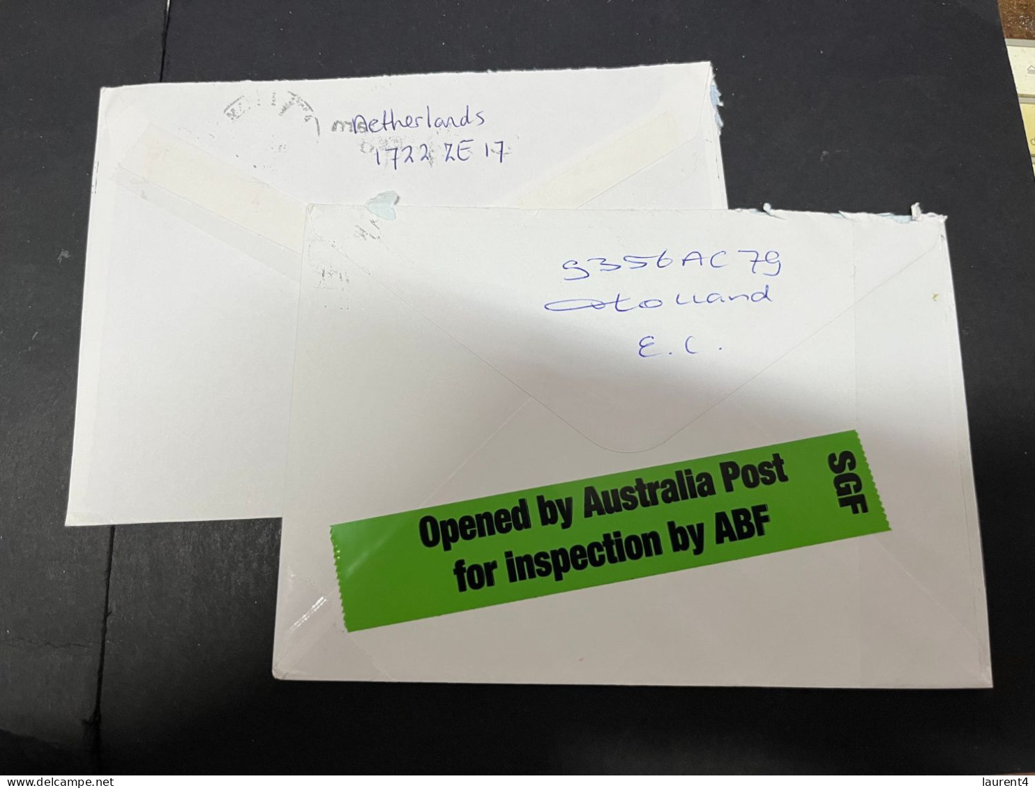 1-5-2024 (3 Z 34) Letter Posted From Netherlands To Australia In 2024 (2 Cover) 1 With "Open By Custom" Label At Back - Cartas & Documentos