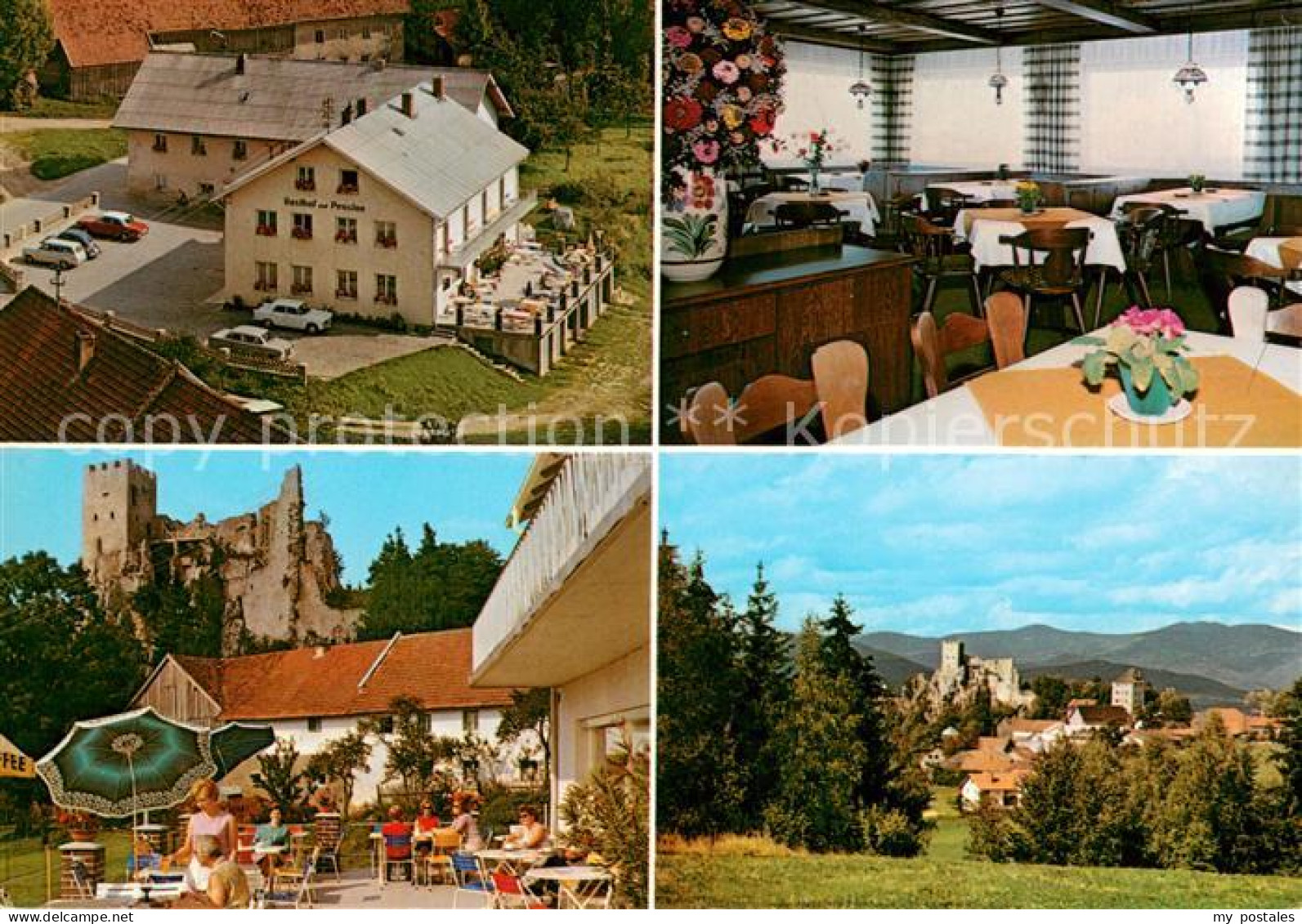 73662527 Weissenstein Regen Gasthof Pension Burgruine Restaurant Terrasse Landsc - Regen