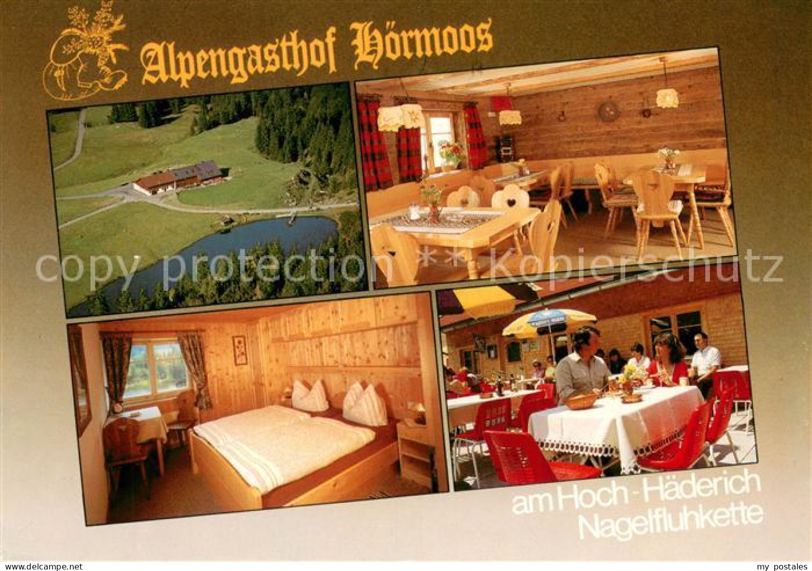 73662303 Oberstaufen Alpengasthof Hoermoos Gaststube Terrasse Fremdenzimmer See  - Oberstaufen