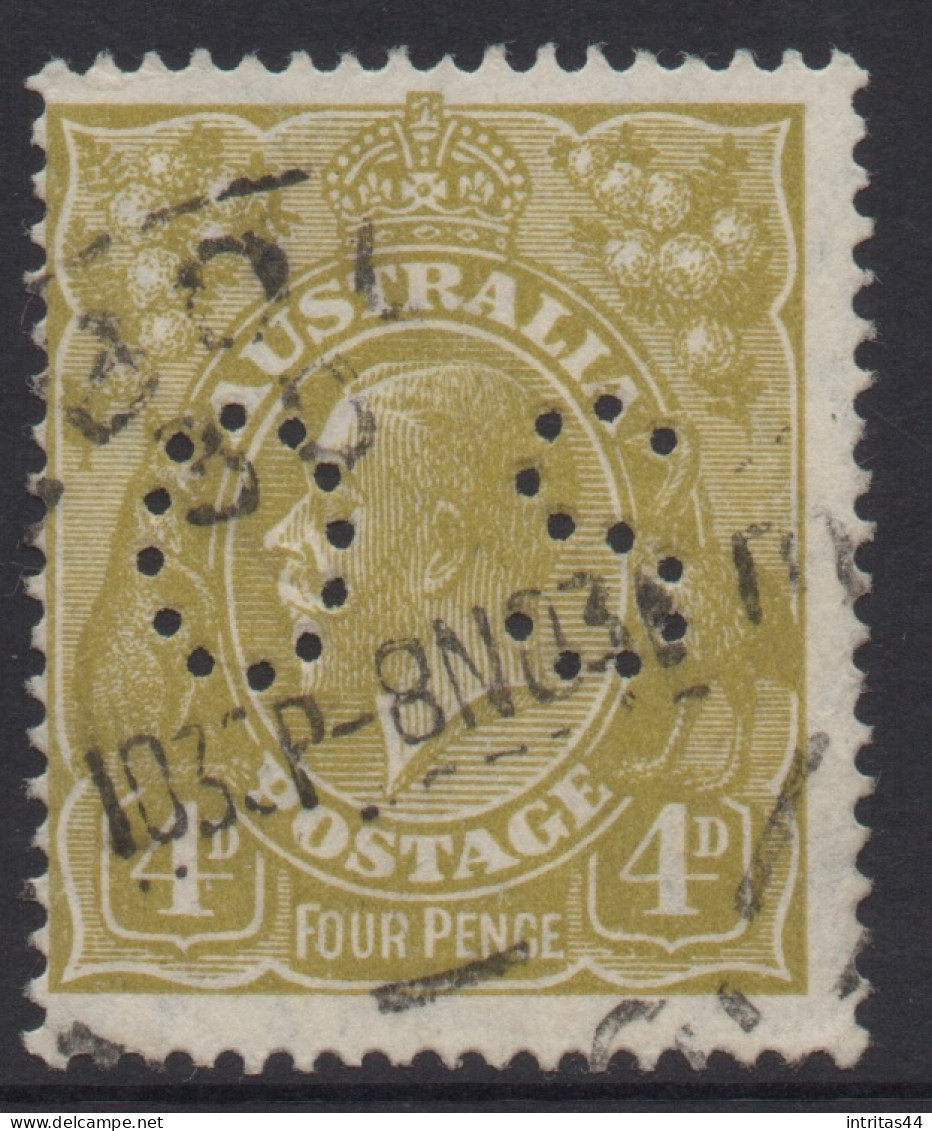 AUSTRALIA 1926 - 30 YELLOW - OLIVE KGV STAMP "OS" VFU  SMW PERF.14 SG.O94 - Used Stamps
