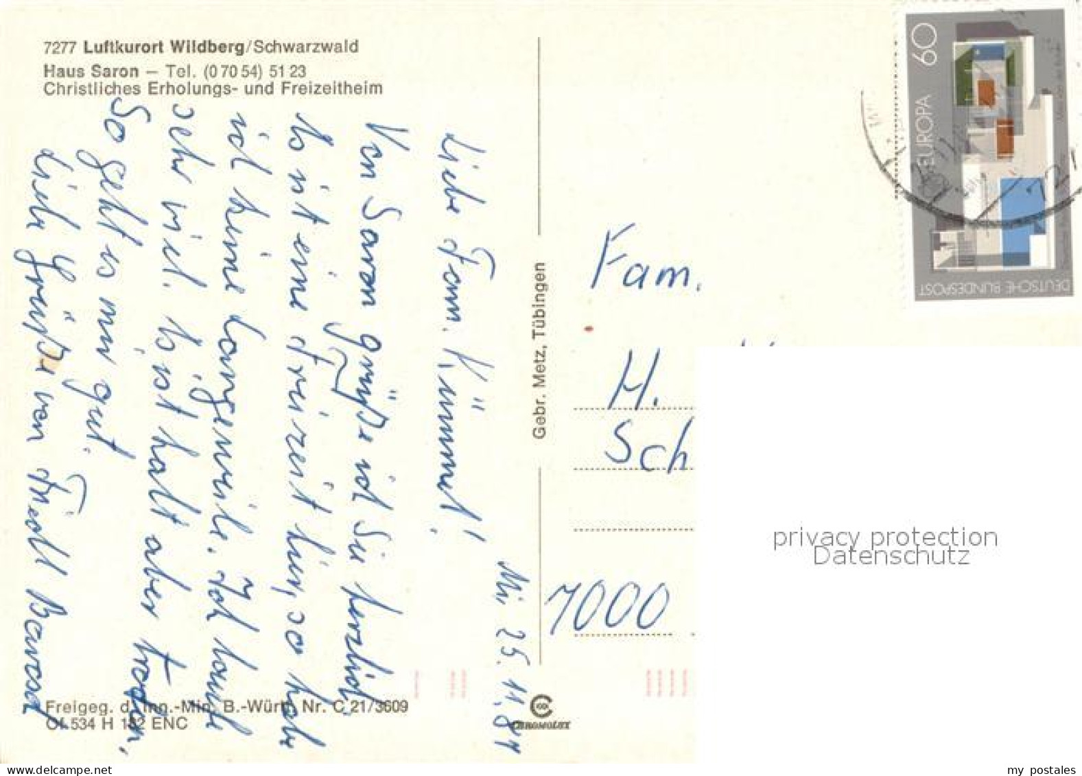 73662189 Wildberg Schwarzwald Fliegeraufnahme Haus Saron Erholungsheim Wildberg  - Sonstige & Ohne Zuordnung