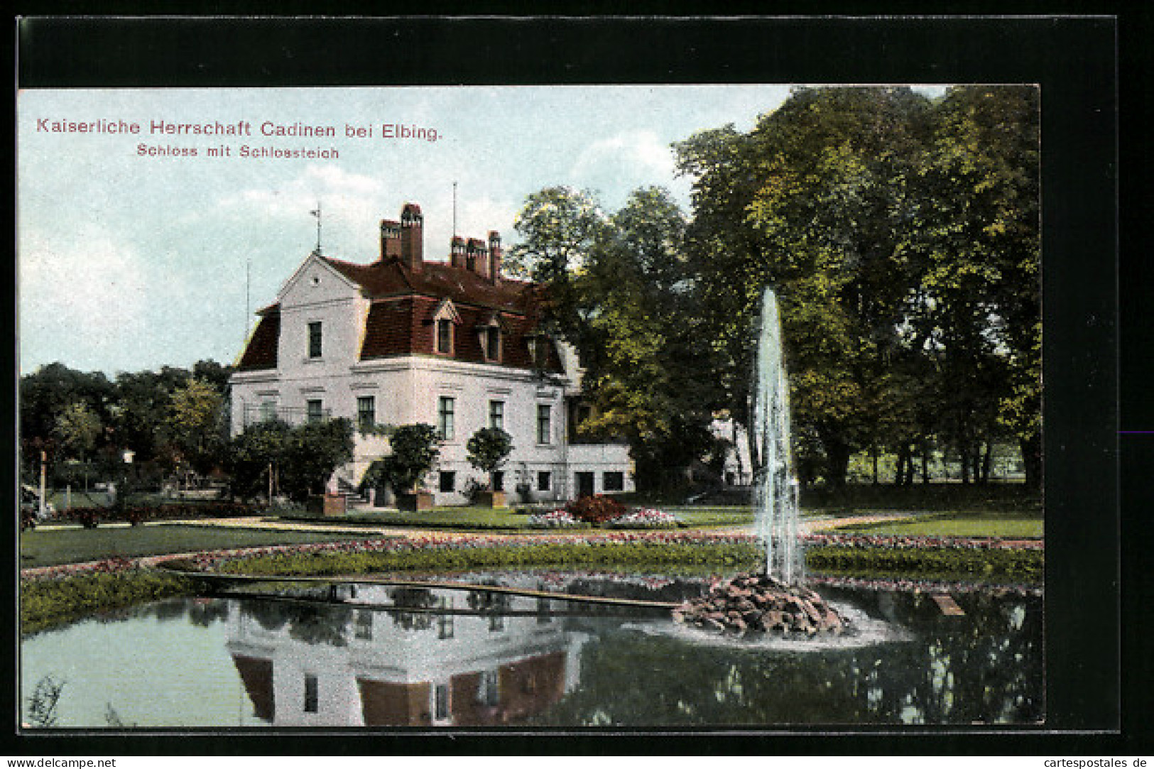 AK Cadinen Bei Elbing, Kaiserliches Schloss Mit Teich  - Westpreussen