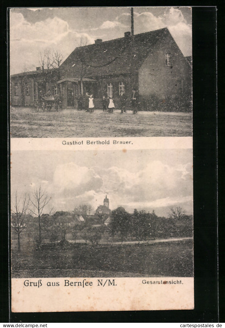 AK Bernsee I. N.-M., Gasthof Berthold Brauer, Gesamtansicht  - Pommern