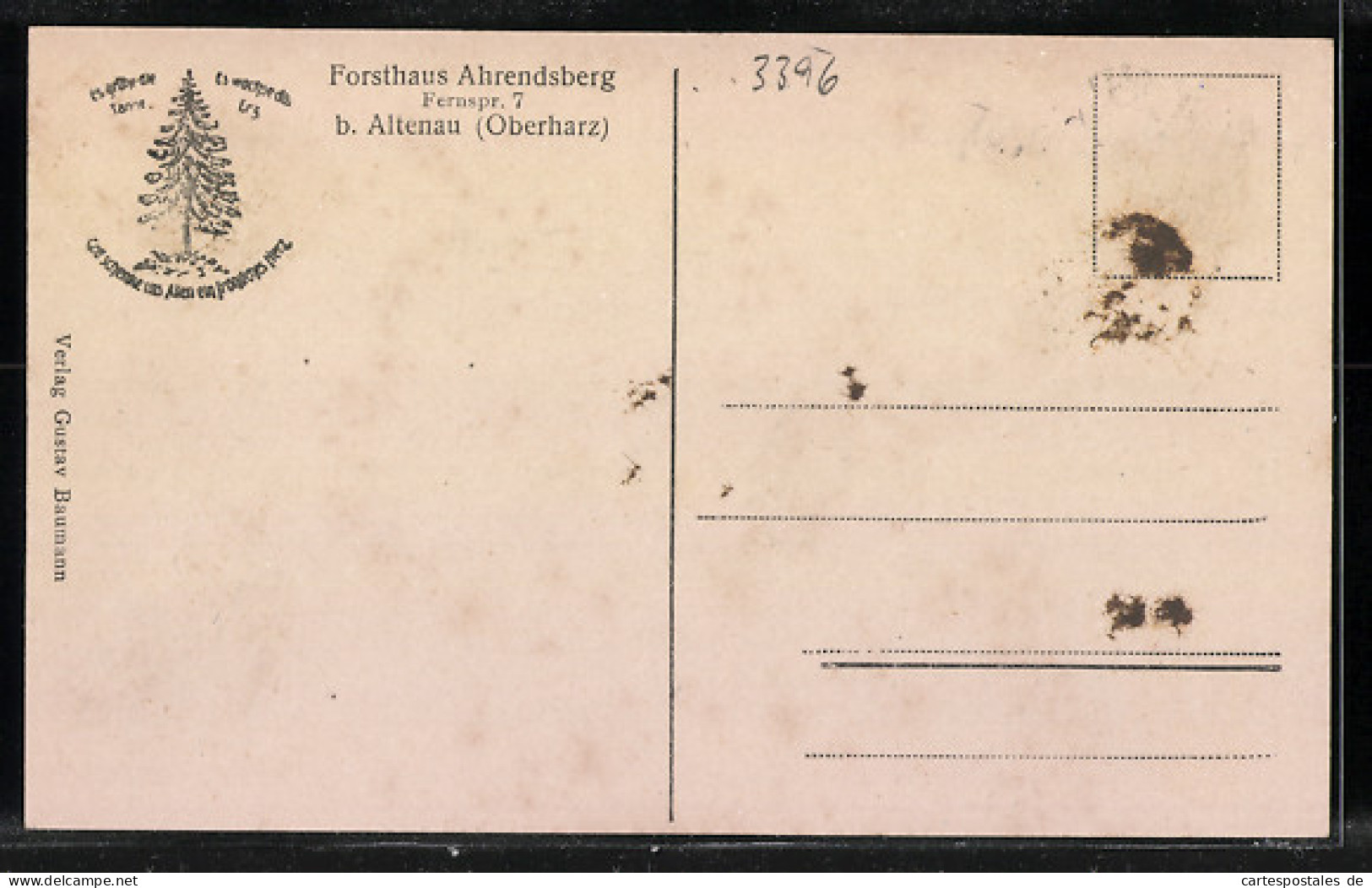 AK Ahrendsberg B. Altenau, Forsthaus Ahrendsberg Mit Jäger  - Chasse