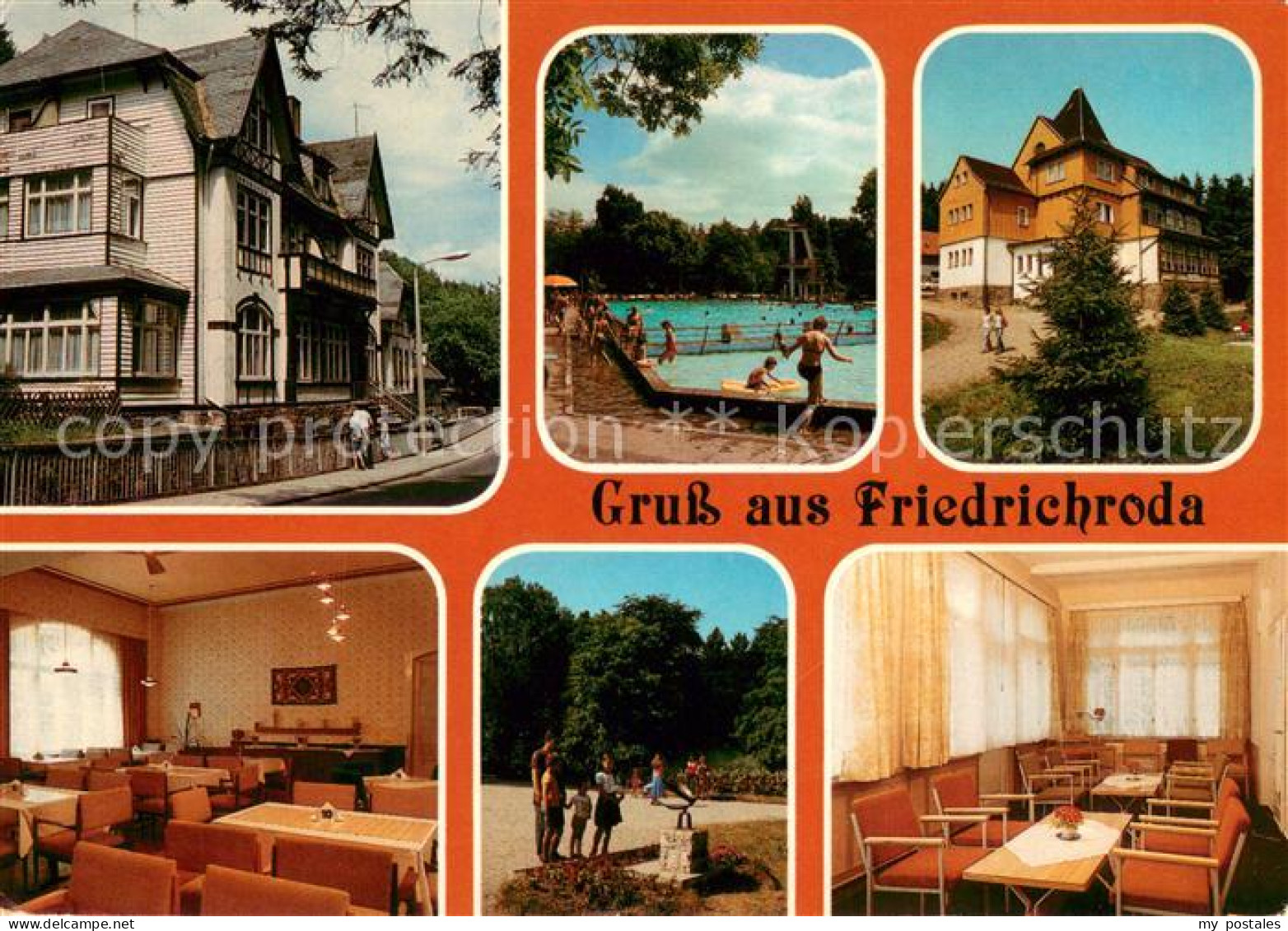 73661924 Friedrichroda Erholungsheim Schauenburgmuehle Speiseraum Freibad Park F - Friedrichroda