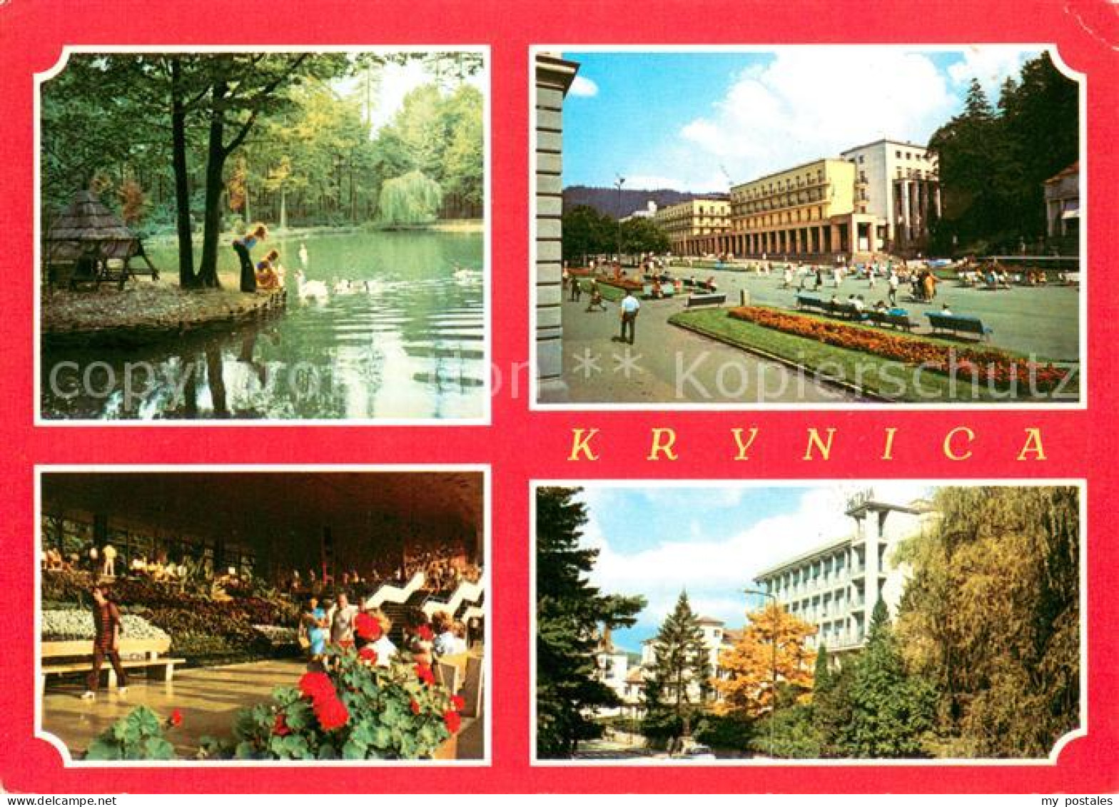 73661899 Krynica Gorska Park Teich Kurhaus Sanatorium Krynica Gorska - Pologne