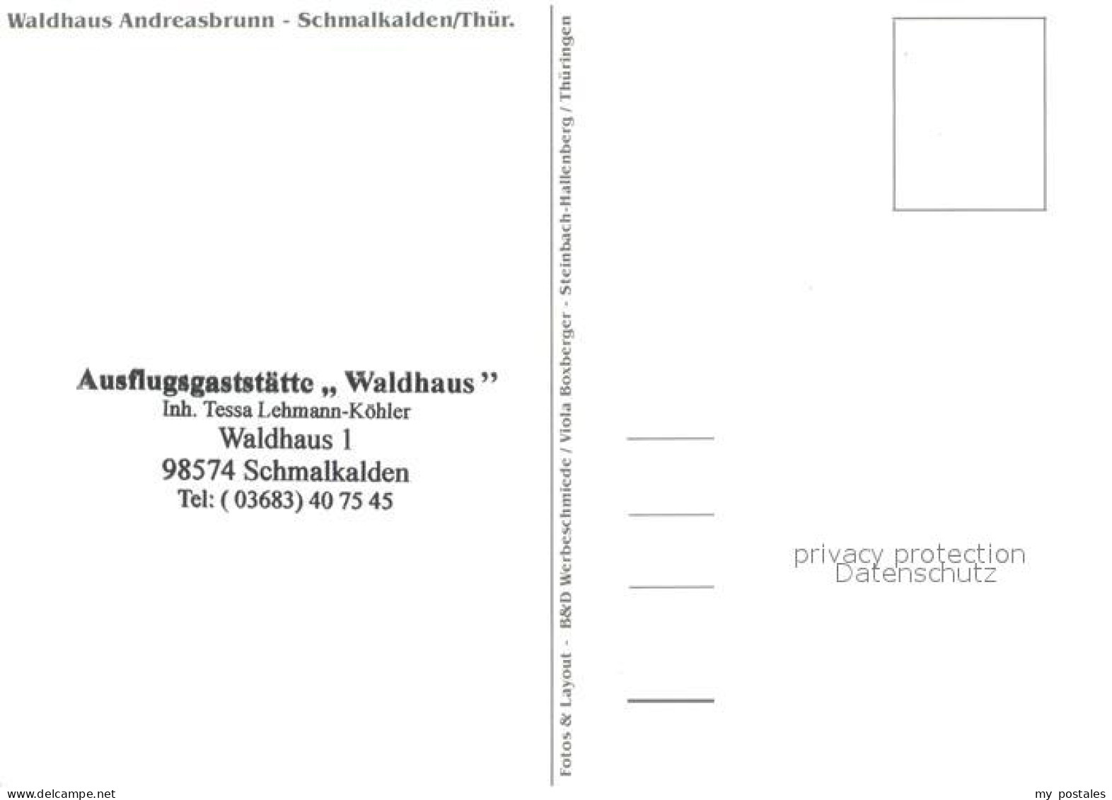 73661795 Schmalkalden Waldhaus Andreasbrunn Ausflugsgaststaette Terrasse Schmalk - Schmalkalden