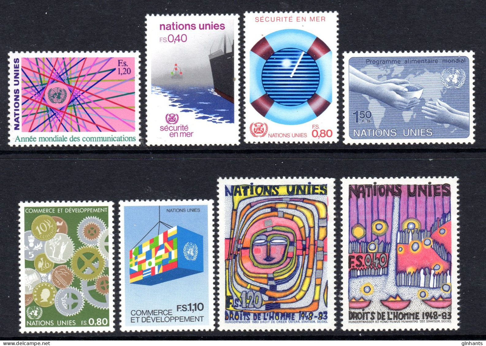 UNITED NATIONS UN GENEVA - 1983 COMPLETE YEAR SET (8V) AS PICTURED FINE MNH ** SG G113-G120 - Neufs