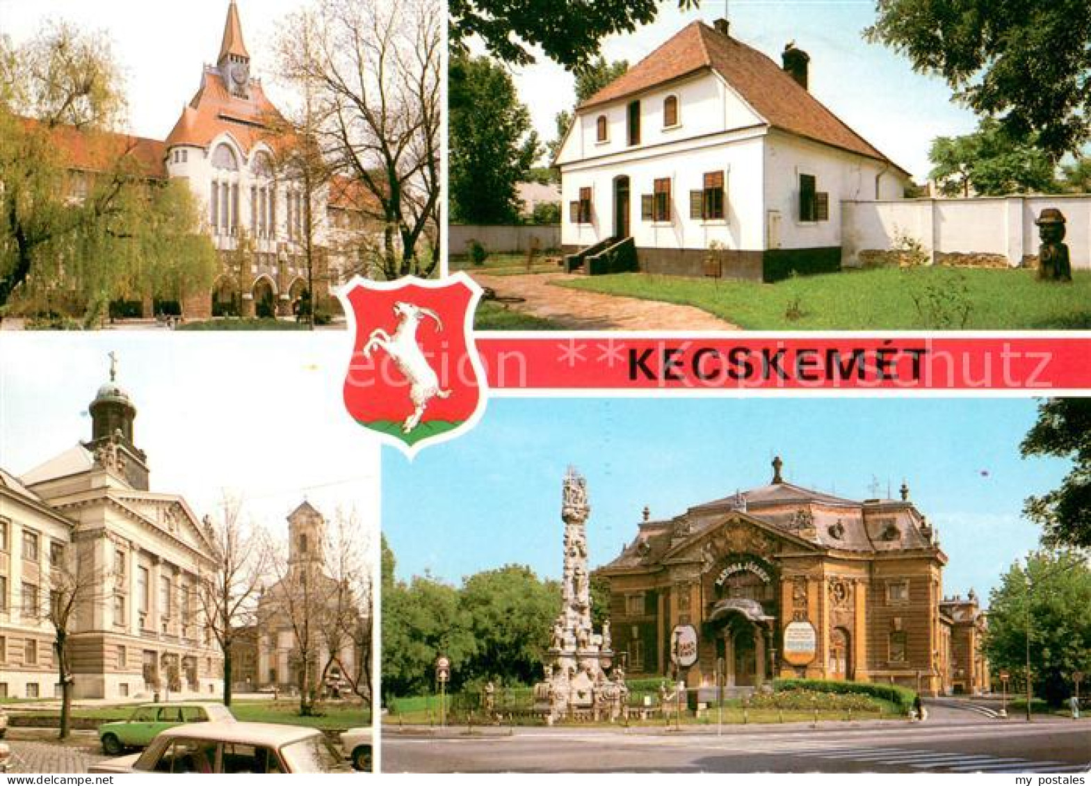 73661765 Kecskemet Teilansichten Gebaeude Saeule Wappen Kecskemet - Hungría