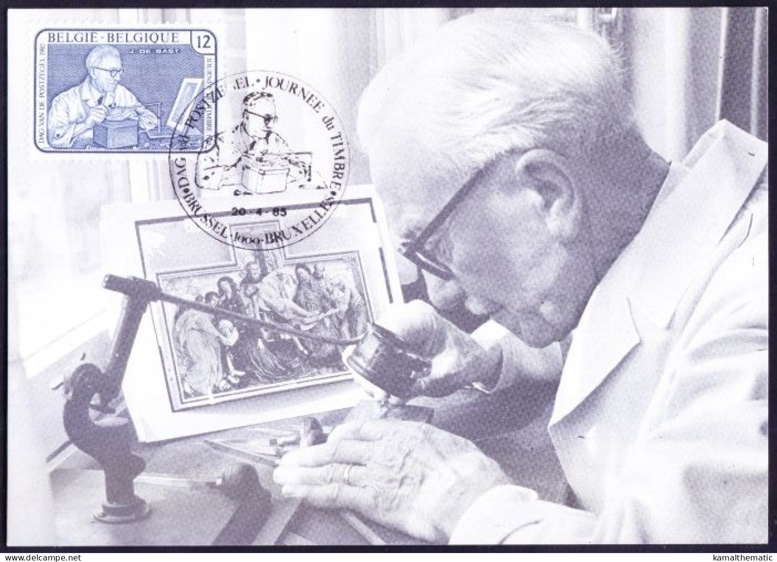 Belgium 1985 Maxi Card, Draughtsman And Engraver Jean De Bast - 1981-1990