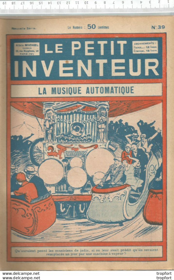 Old Magazine 1929 / N° 39 L'inventeur La Musique AUTOMATIQUE Orgue Omnibus A Trolley - Programmes