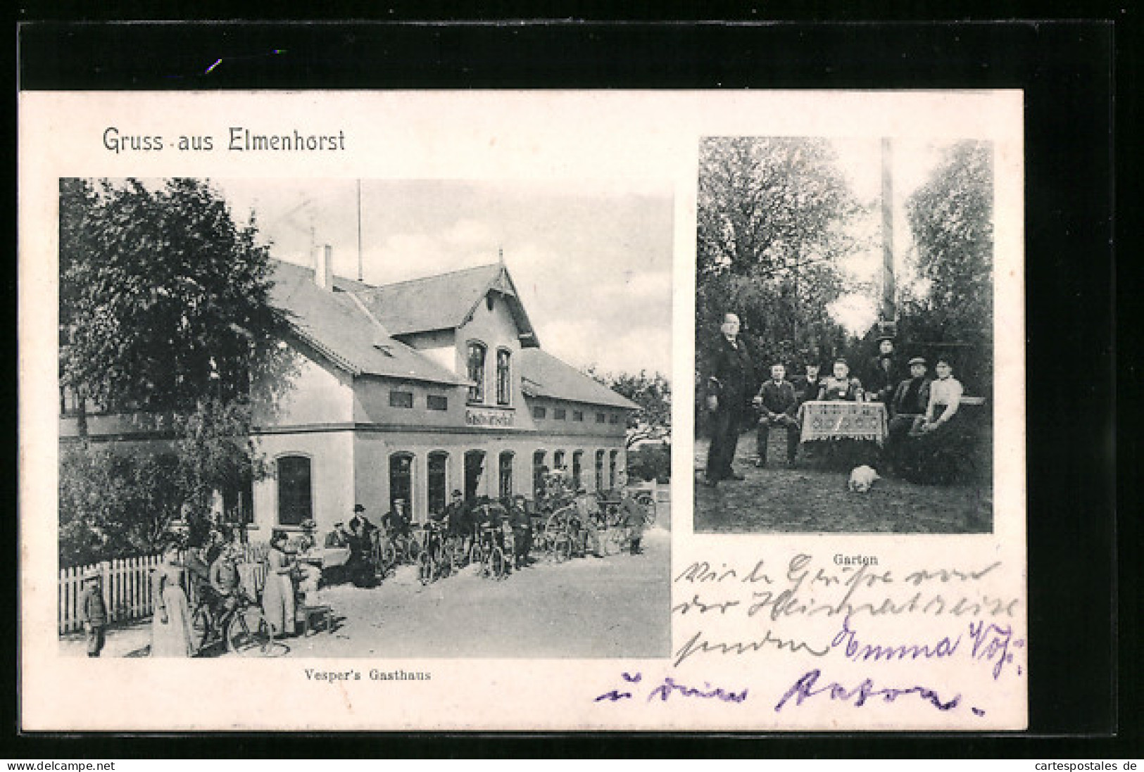 AK Elmenhorst, Vesper`s Gasthaus, Garten  - Altri & Non Classificati
