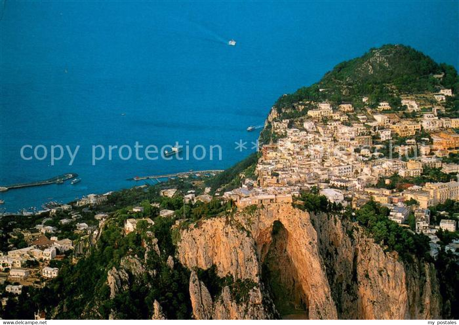 73661482 Capri Panorama Con La Sommita Del Monte Castiglione E In Basso Il Porto - Other & Unclassified