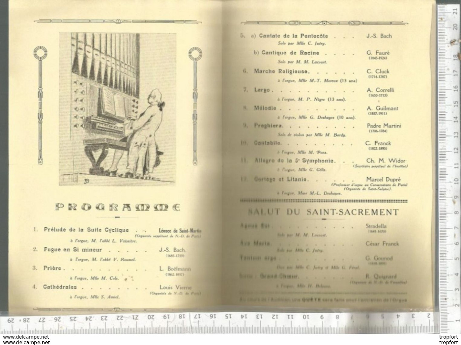 PG / Vintage // PROGRAMME MUSIQUE ORGUES 1934  ALBI CONCERT ORGUE Musique - Programme